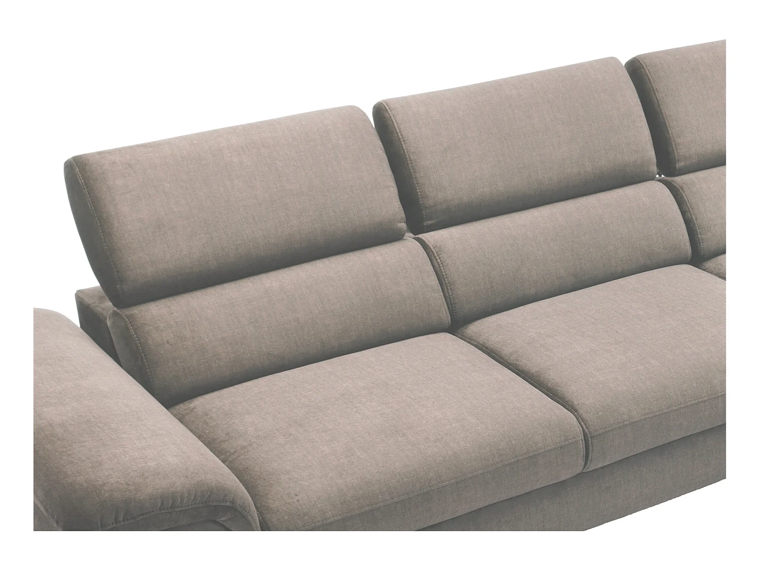 Canapé d'angle droit convertible en velours taupe SEPINA de Pascal Morabito