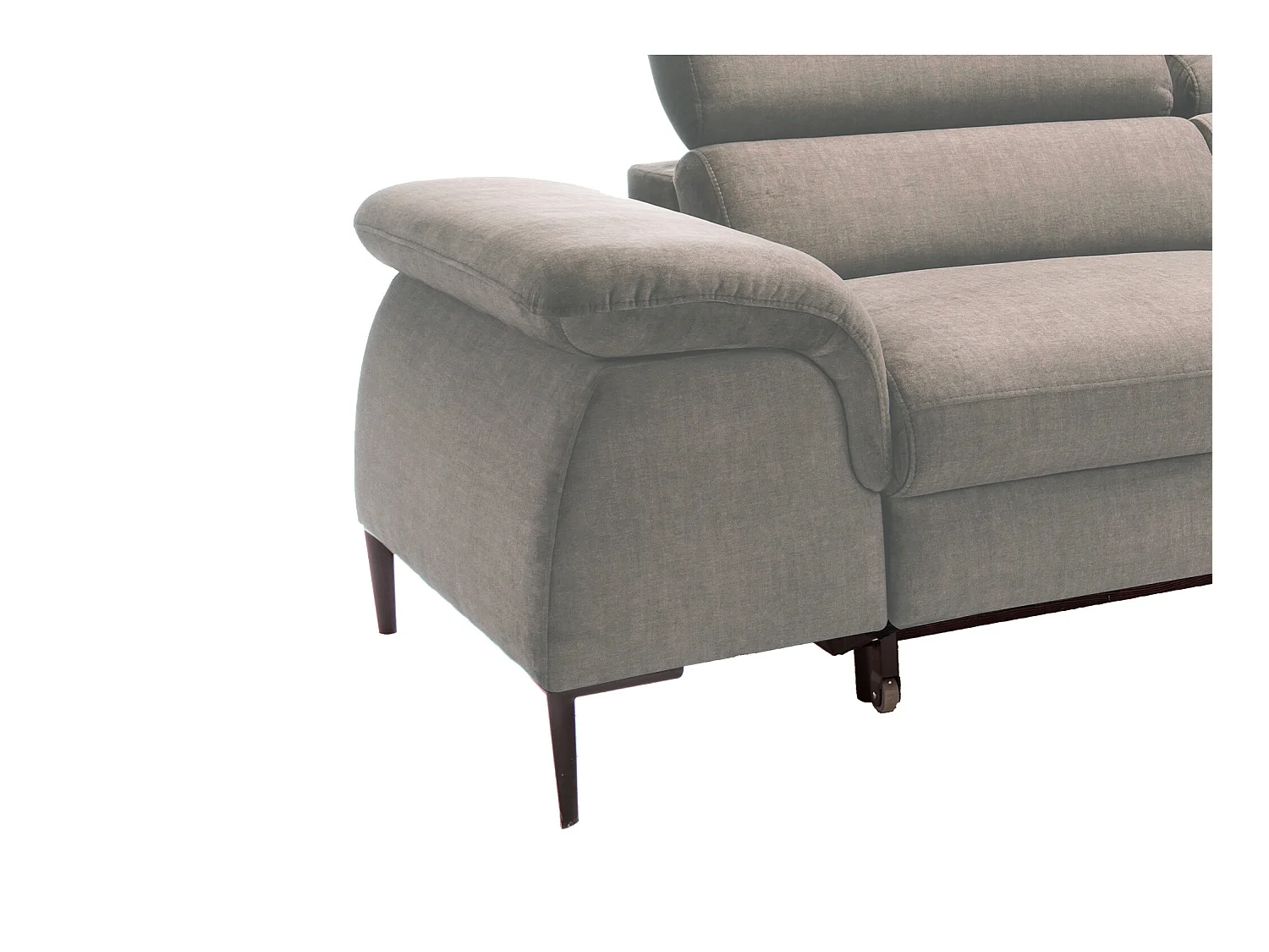 Canapé d'angle droit convertible en velours taupe SEPINA de Pascal Morabito