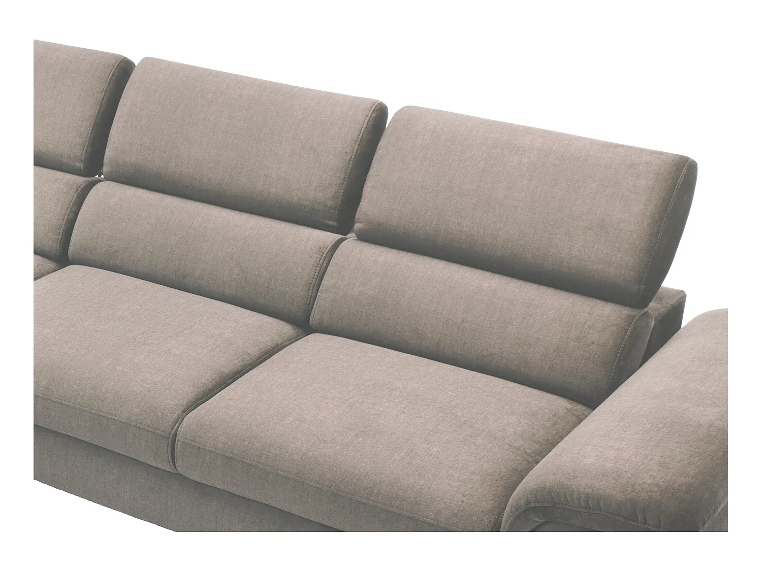 Canapé d'angle gauche convertible en velours taupe SEPINA de Pascal Morabito