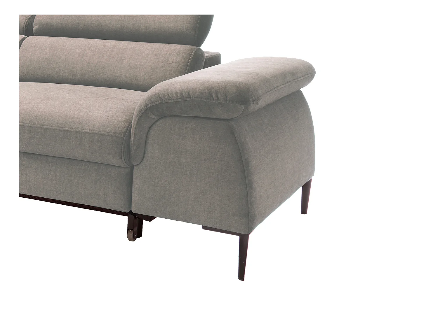 Canapé d'angle gauche convertible en velours taupe SEPINA de Pascal Morabito