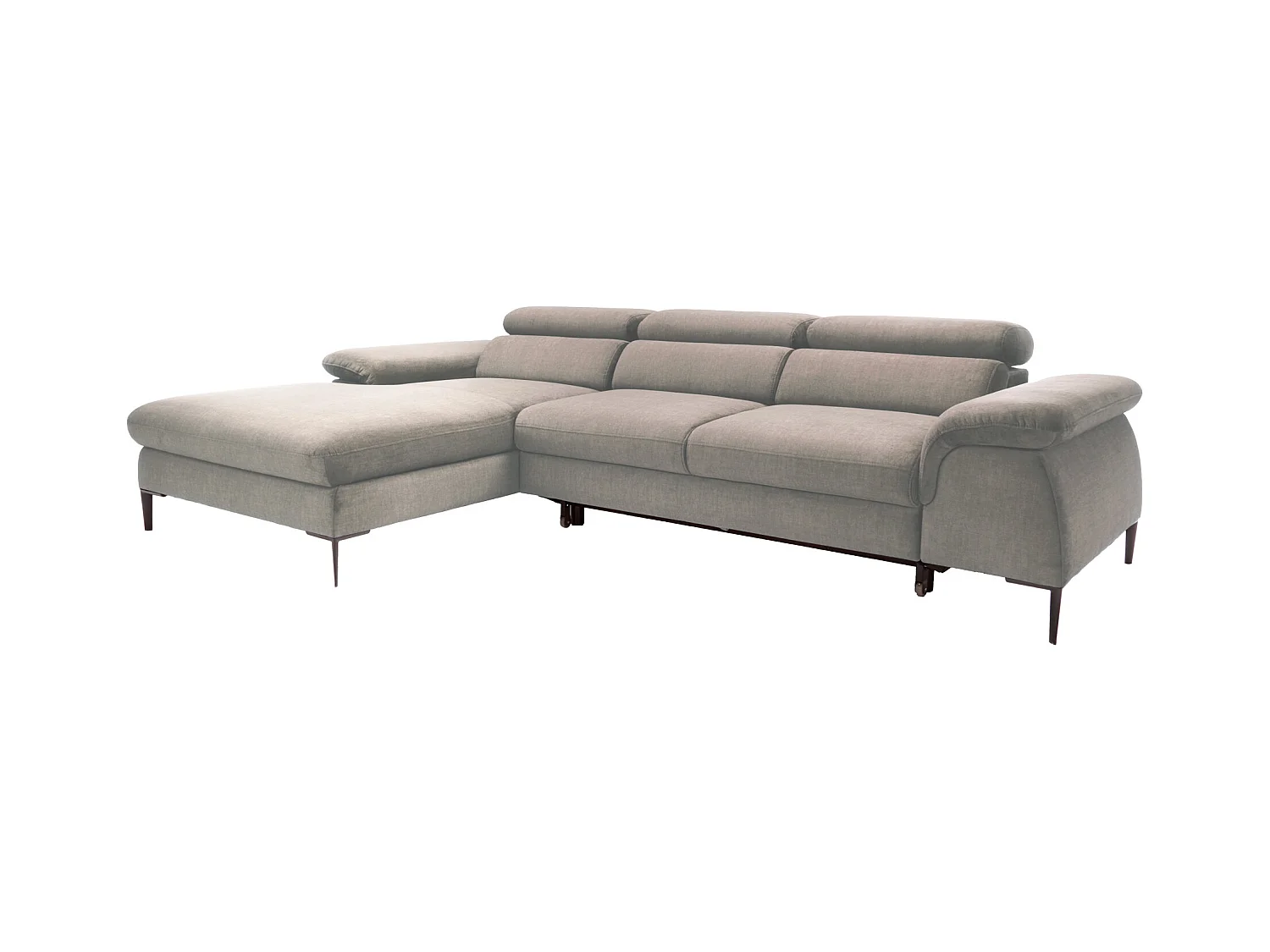 Canapé d'angle gauche convertible en velours taupe SEPINA de Pascal Morabito