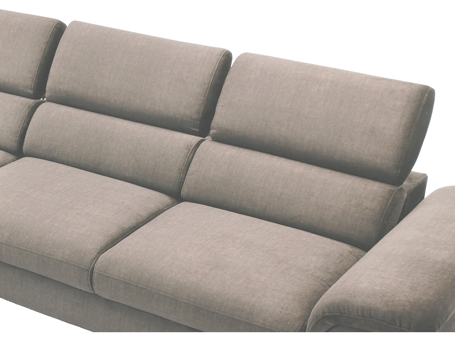 Canapé d'angle gauche convertible en velours taupe SEPINA de Pascal Morabito