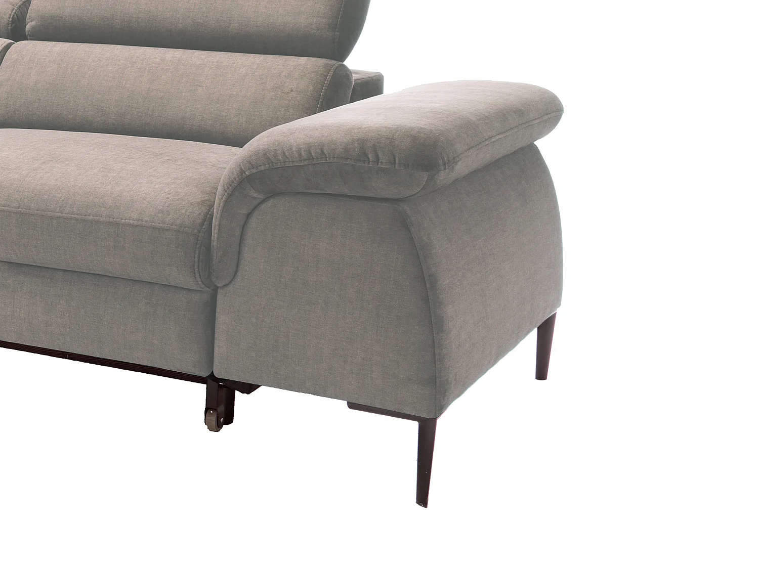 Canapé d'angle gauche convertible en velours taupe SEPINA de Pascal Morabito