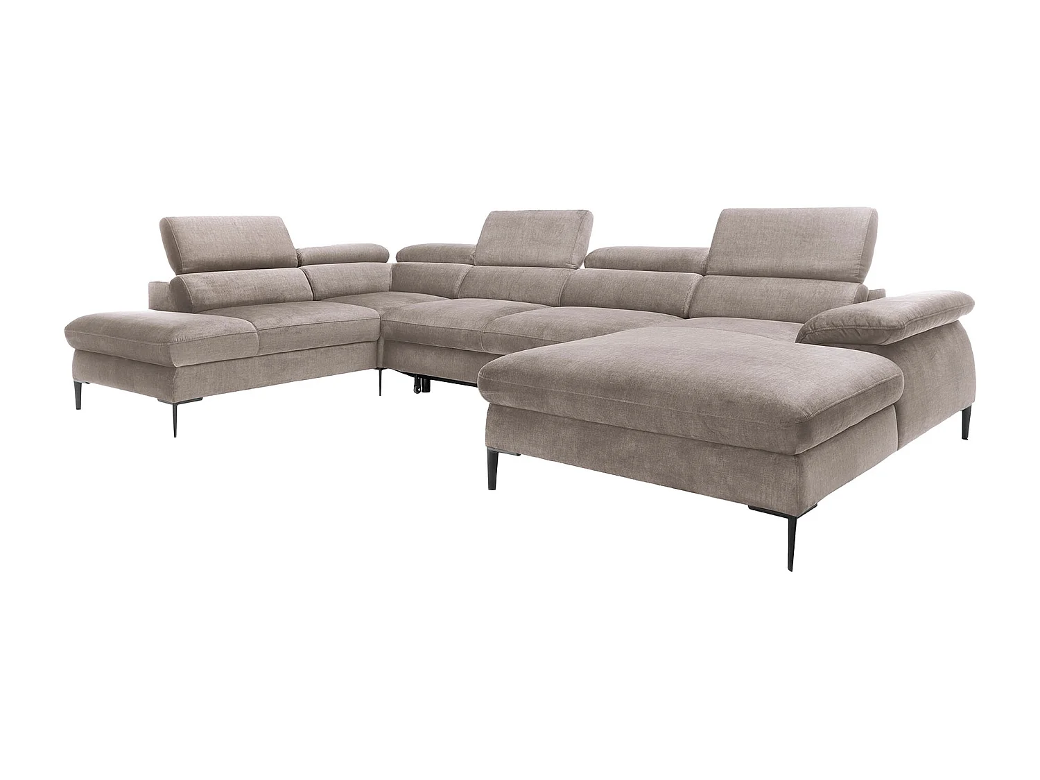 Große Wohnlandschaft mit Schlaffunktion - Ecke rechts - Samt - Braun - SEPINA von Pascal Morabito