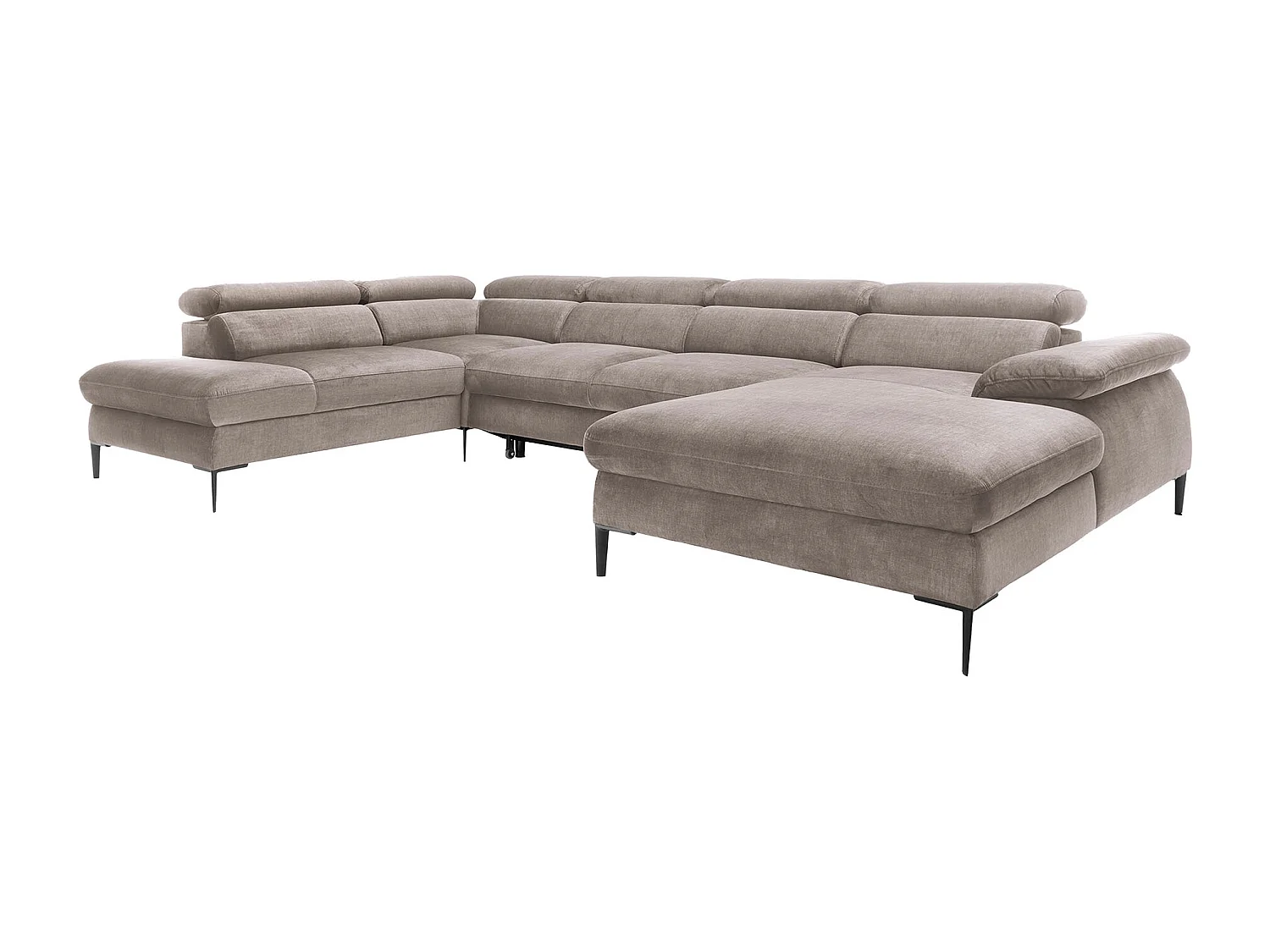 Große Wohnlandschaft mit Schlaffunktion - Ecke rechts - Samt - Braun - SEPINA von Pascal Morabito