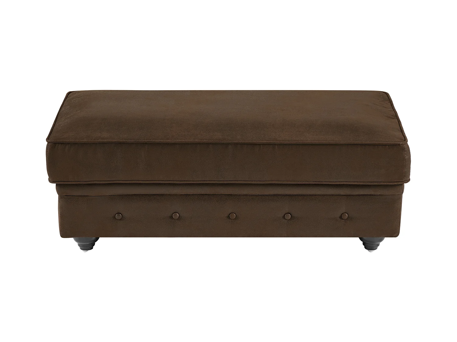Puf baúl de almacenamiento de microfibra aspecto cuero envejecido CHESTERFIELD