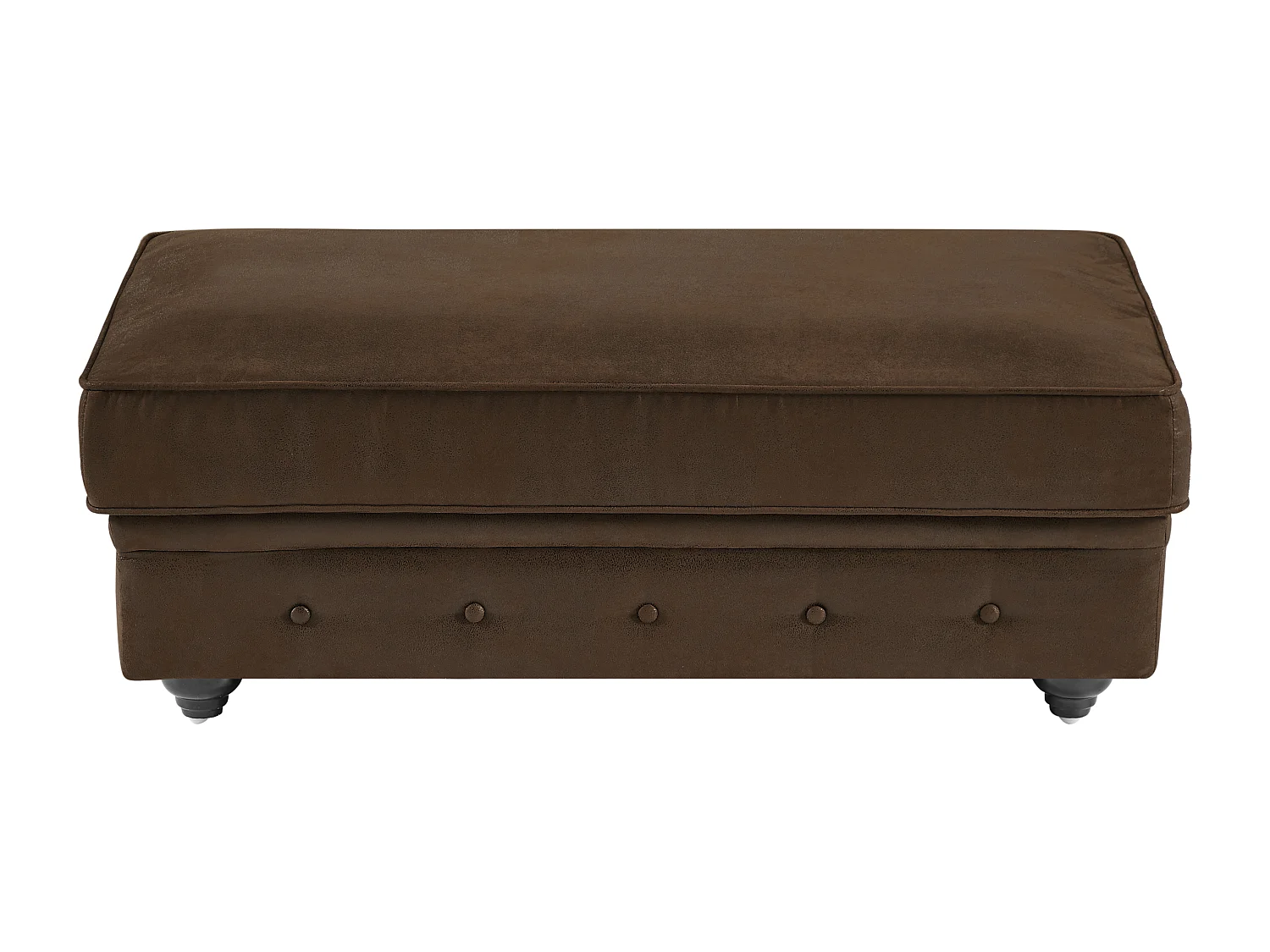 Opbevaringspuf i mikrofiber med vintage læderlook CHESTERFIELD