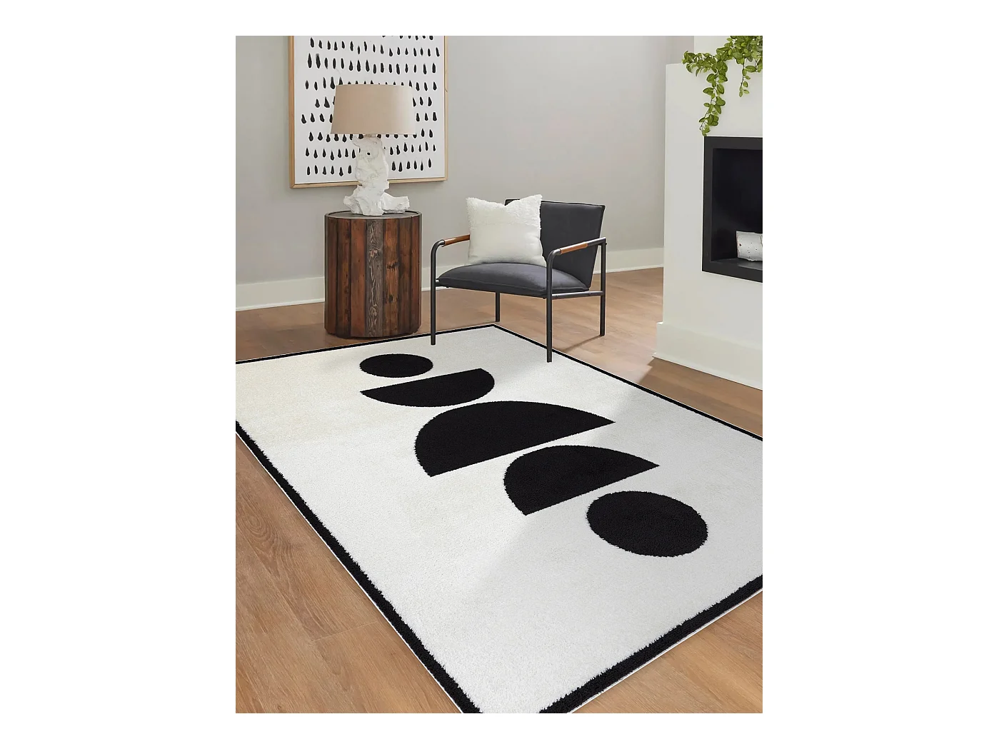 Tapijt modern MODE 8598 geometrisch creme / zwart 120x170 cm