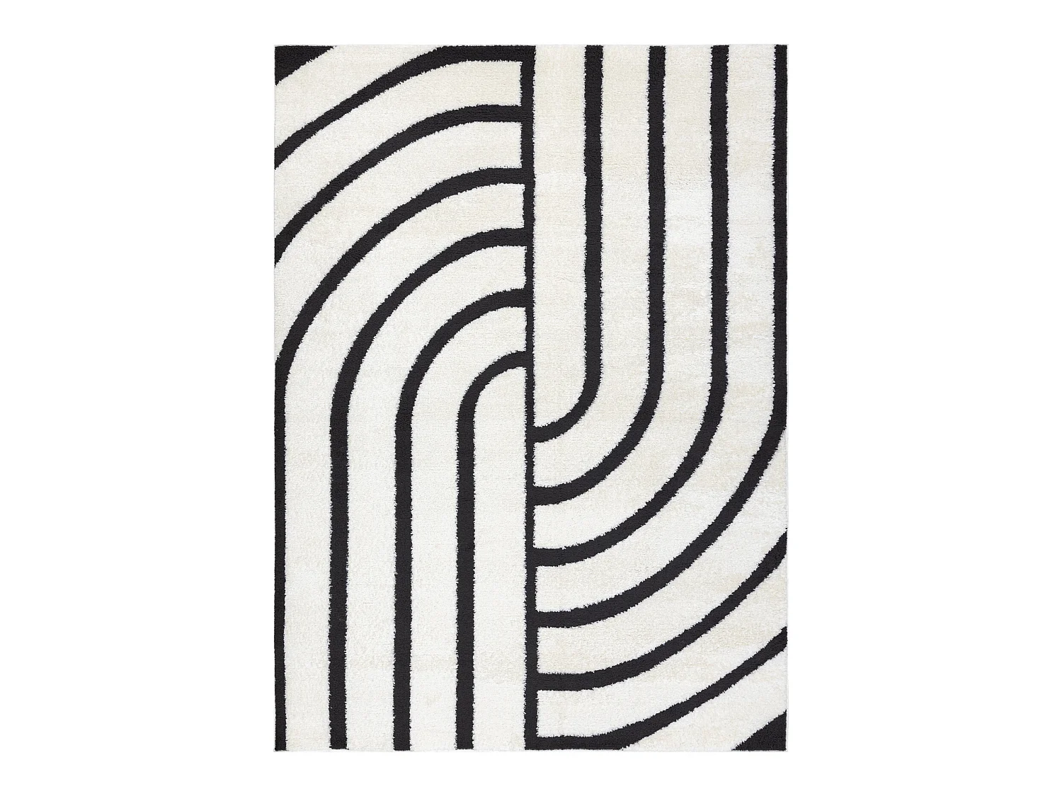 Tapis moderne MODE 8631 géométrique crème / noir 80x150 cm