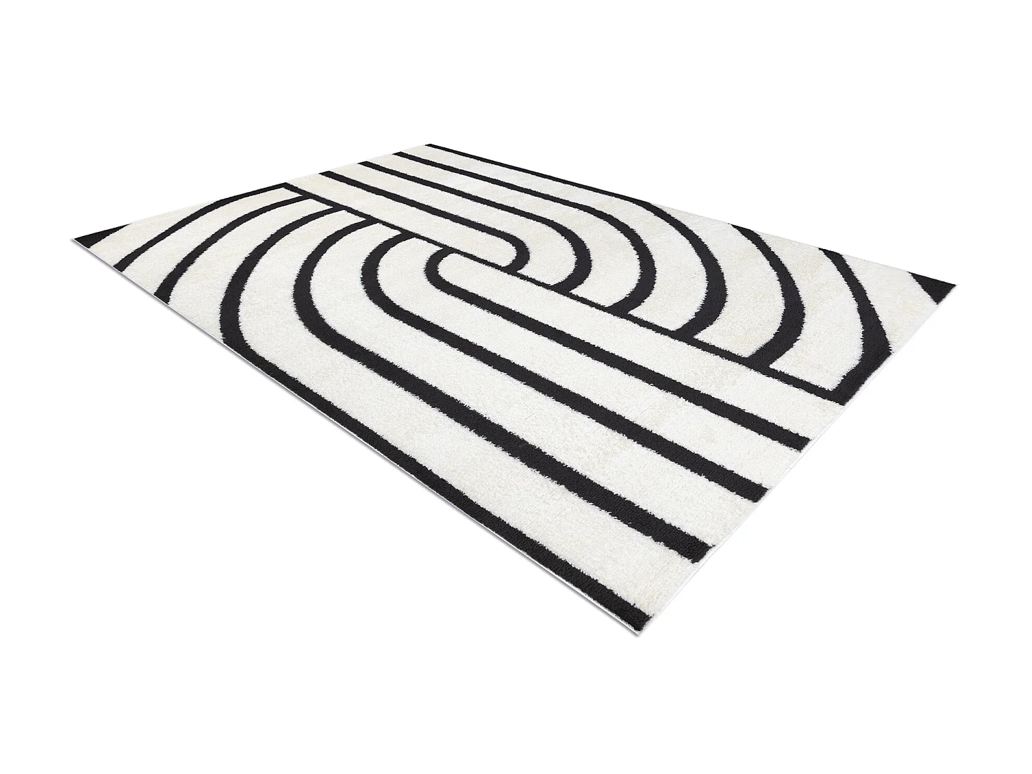 Tapis moderne MODE 8631 géométrique crème / noir 80x150 cm