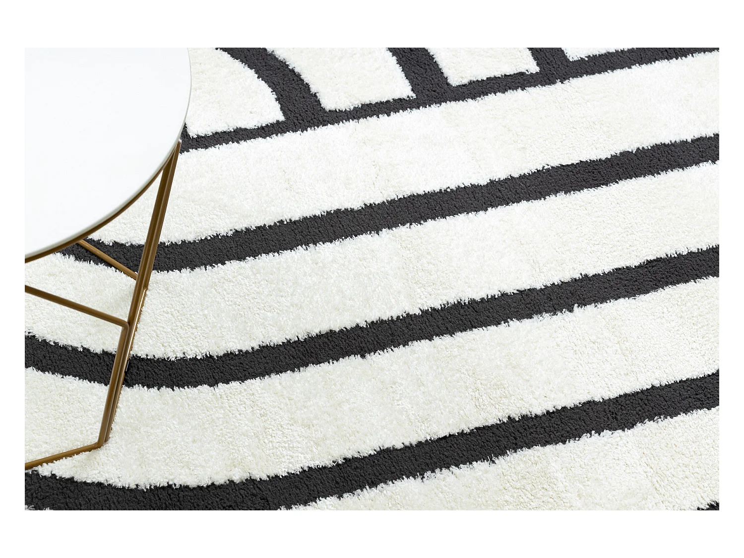 Tapis moderne MODE 8631 géométrique crème / noir 80x150 cm