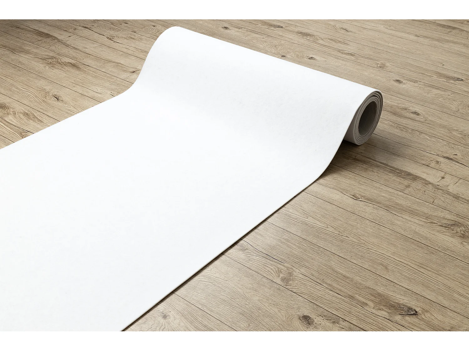 Tapis ANTIDÉRAPANT RUMBA 1950 couleur unique blanc  120x300 cm