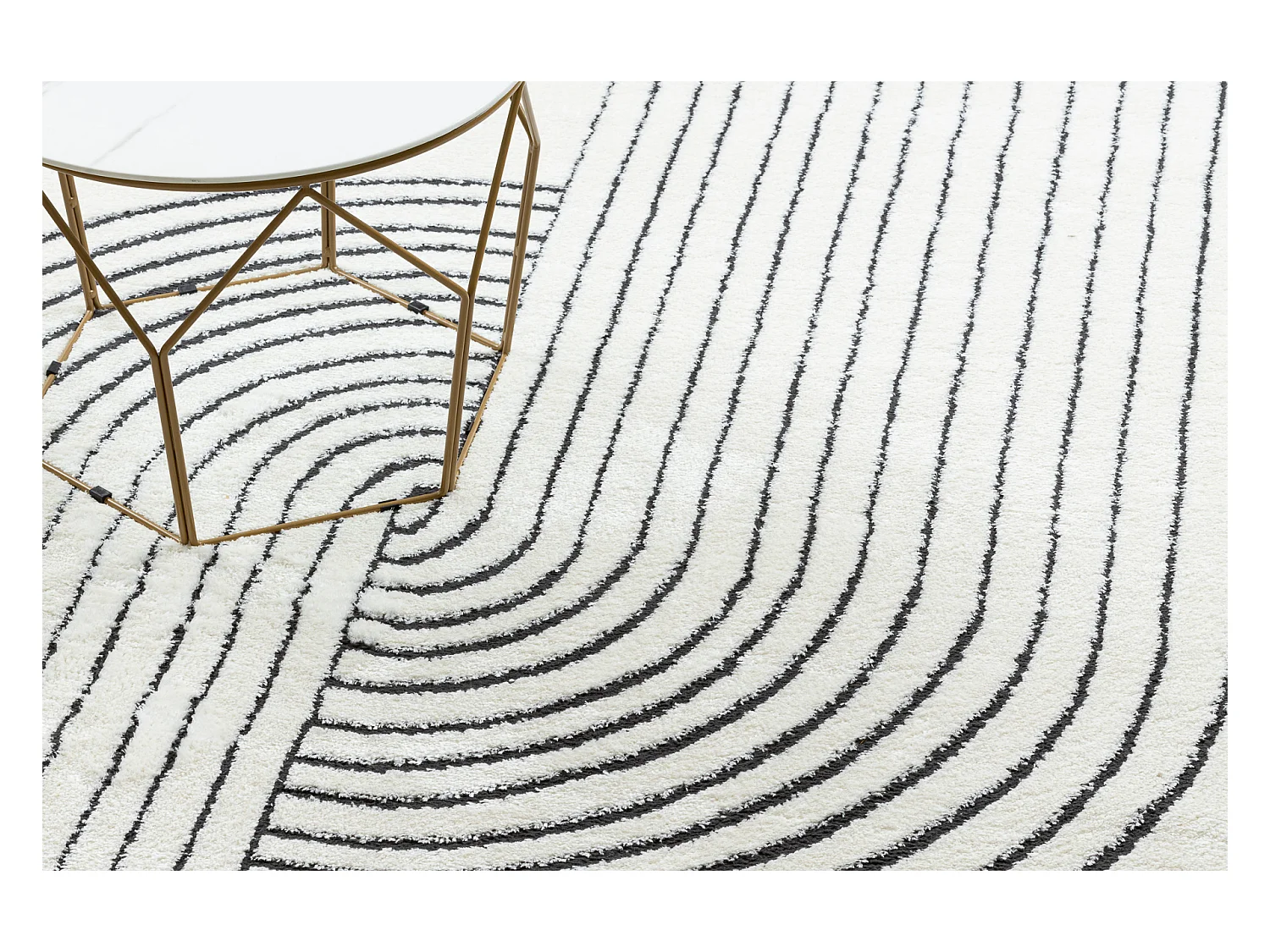 Modern Teppich MODE 8587 geometrisch creme / schwarz  180x270 cm