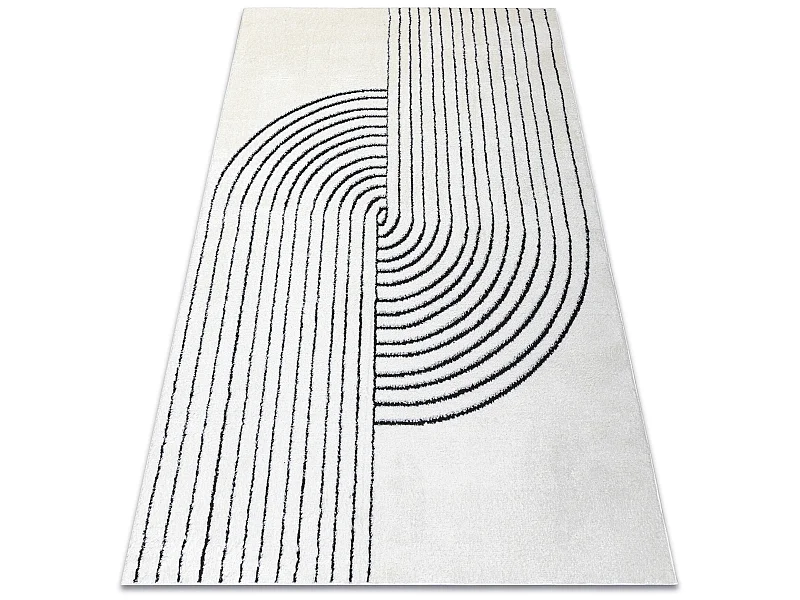 Modern Teppich MODE 8587 geometrisch creme / schwarz  80x150 cm