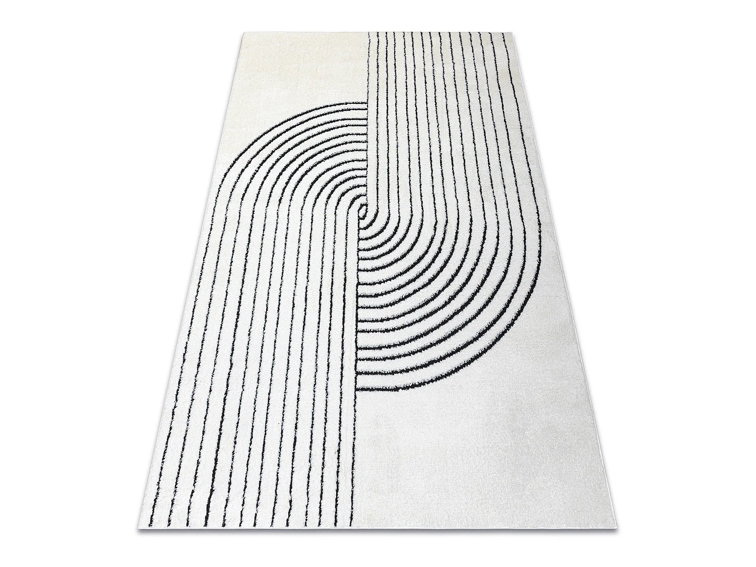 Modern Teppich MODE 8587 geometrisch creme / schwarz  80x150 cm