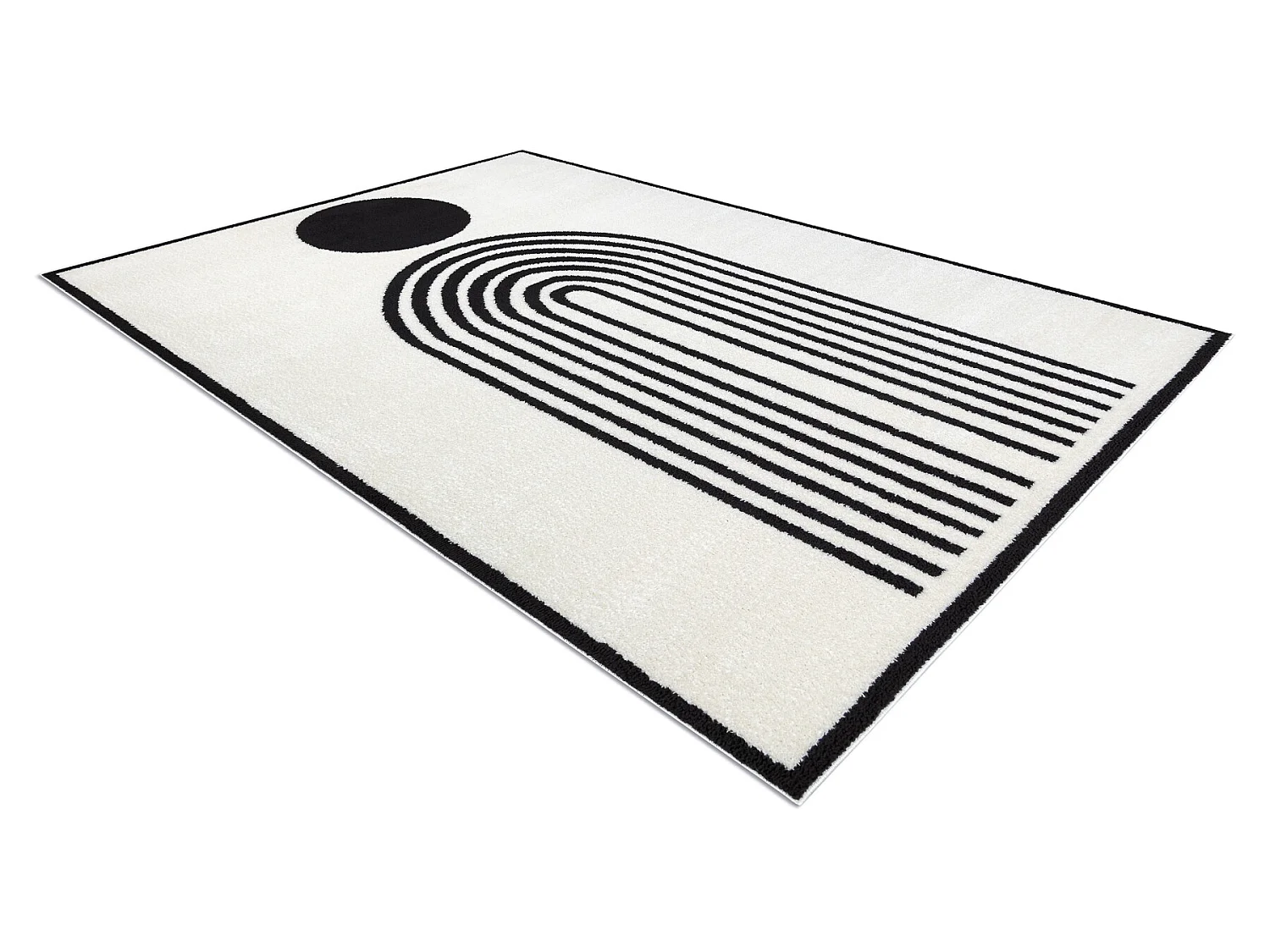 Tapijt modern MODE 8597 geometrisch creme / zwart 240x330 cm