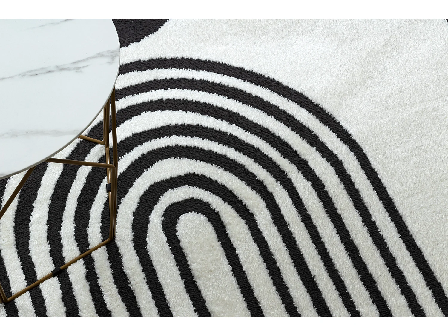 Tapijt modern MODE 8597 geometrisch creme / zwart 240x330 cm