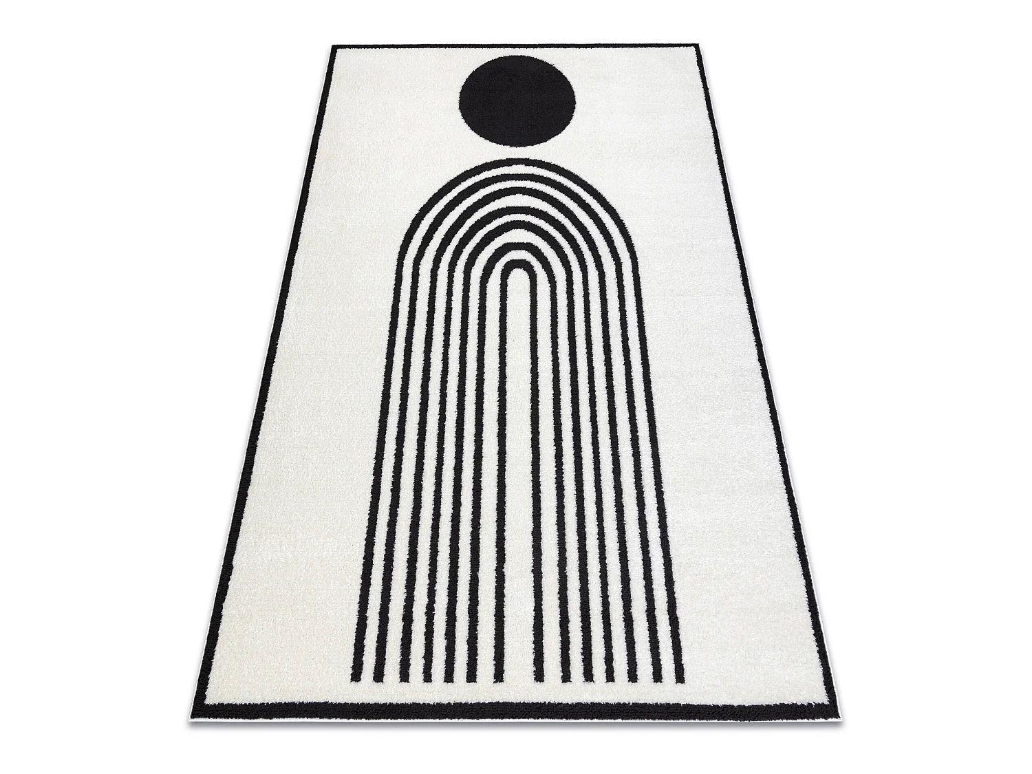 Tapijt modern MODE 8597 geometrisch creme / zwart 140x190 cm