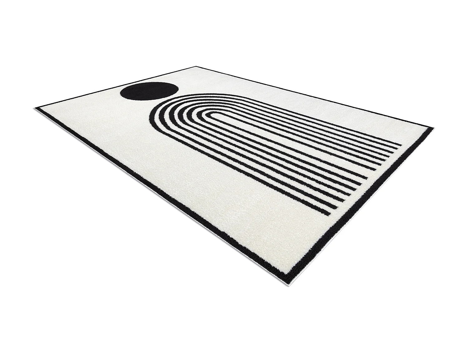 Tapijt modern MODE 8597 geometrisch creme / zwart 140x190 cm