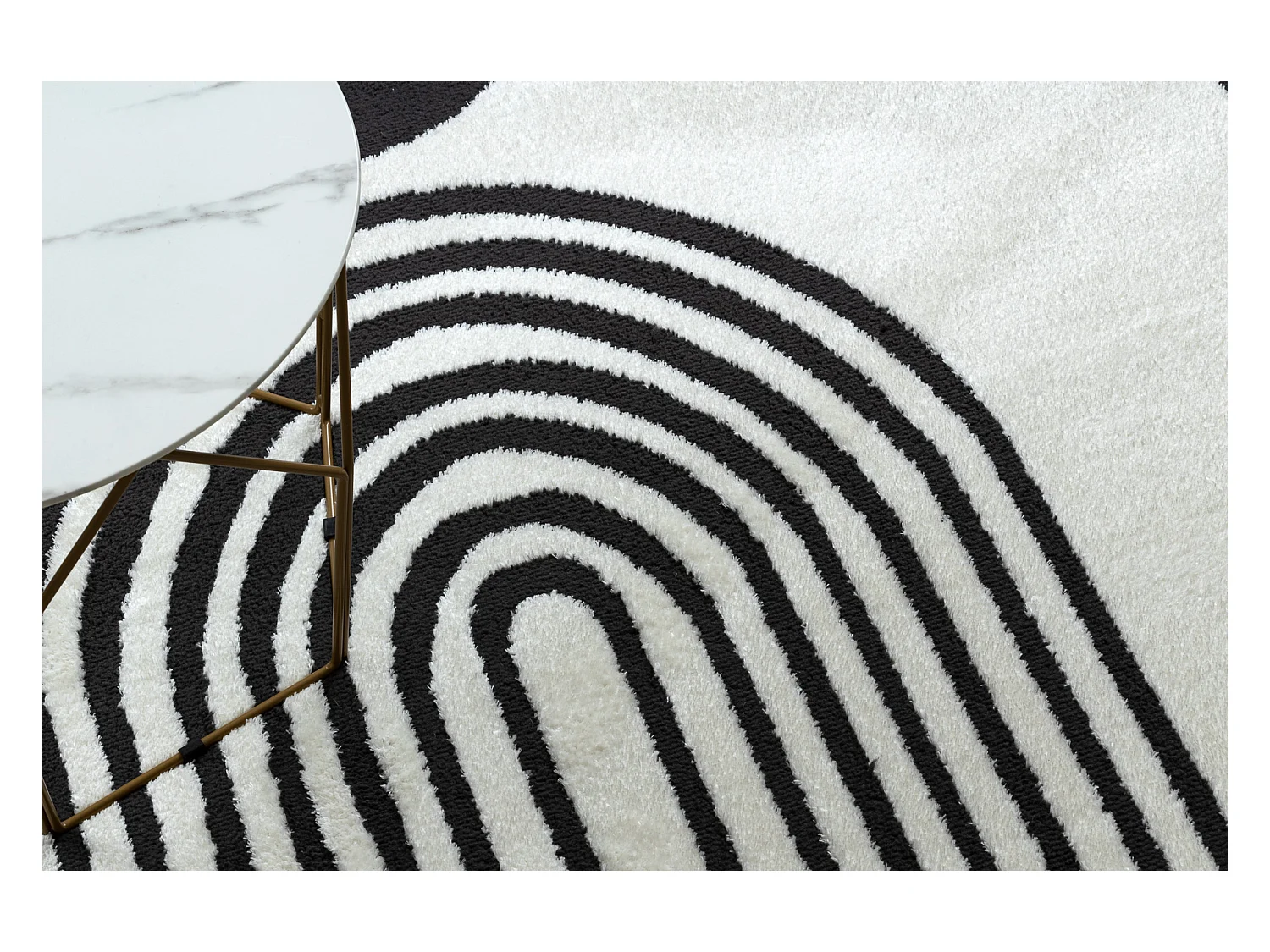 Tapijt modern MODE 8597 geometrisch creme / zwart 140x190 cm