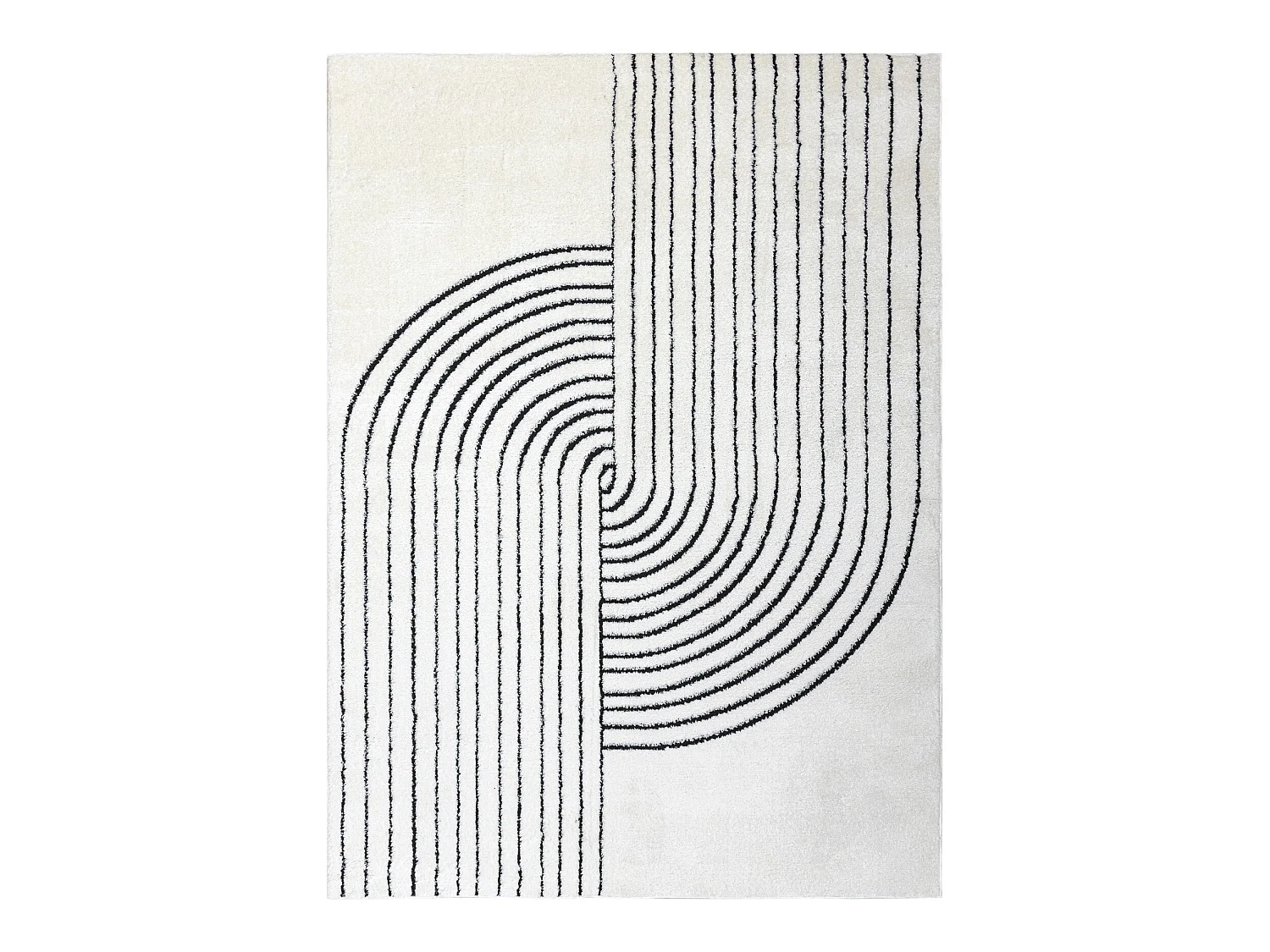 Alfombra moderna MODE 8587 geométrico crema / negro  160x220 cm