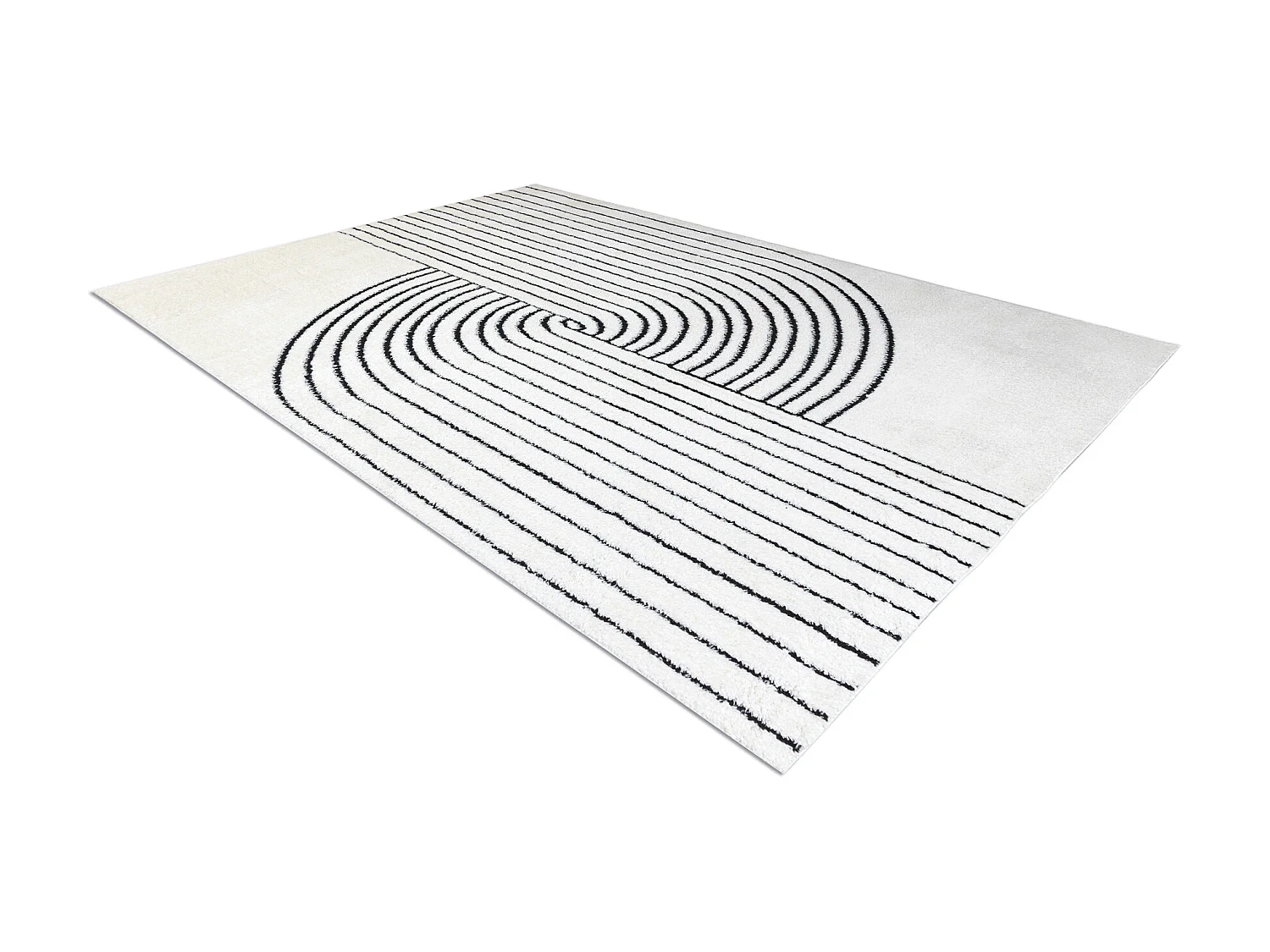 Alfombra moderna MODE 8587 geométrico crema / negro  160x220 cm