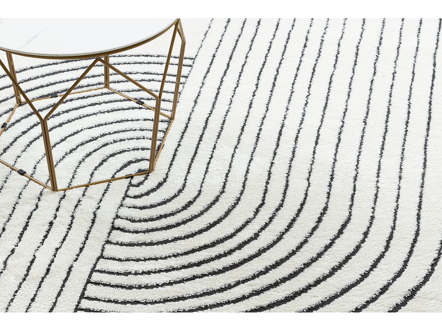 Modern Teppich MODE 8587 geometrisch creme / schwarz  160x220 cm