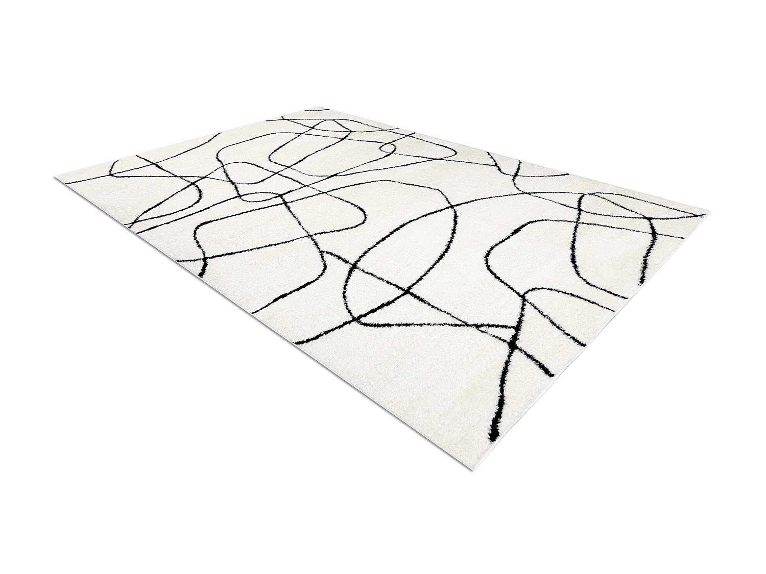 Tapis moderne MODE 8522 abstraction crème / noir 140x190 cm