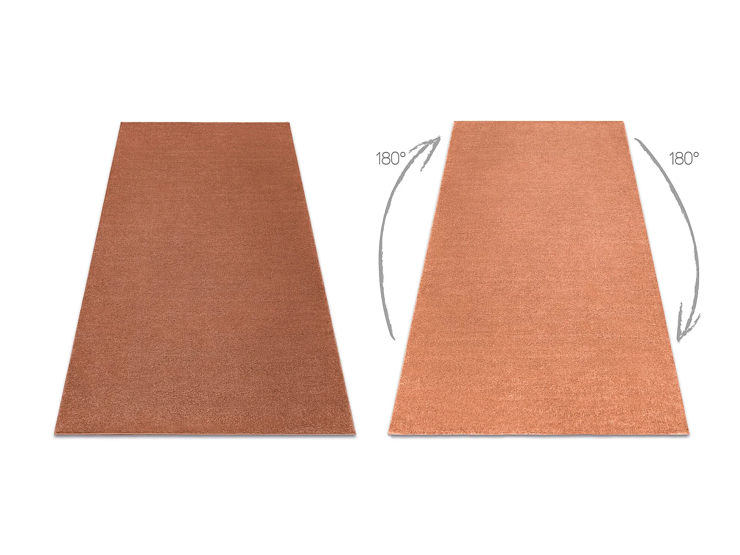 Tapis SOFTY plaine couleur unie terre cuite 80x150 cm