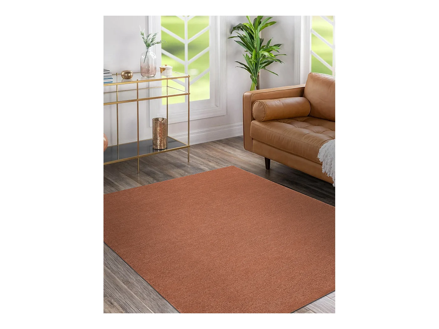Tapijt SOFTY uniform, enkele kleur terracotta 80x150 cm