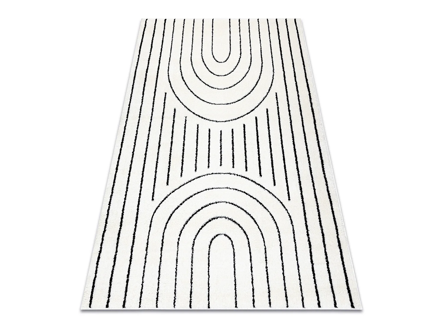 Tapijt modern MODE 8494 geometrisch creme / zwart 240x330 cm