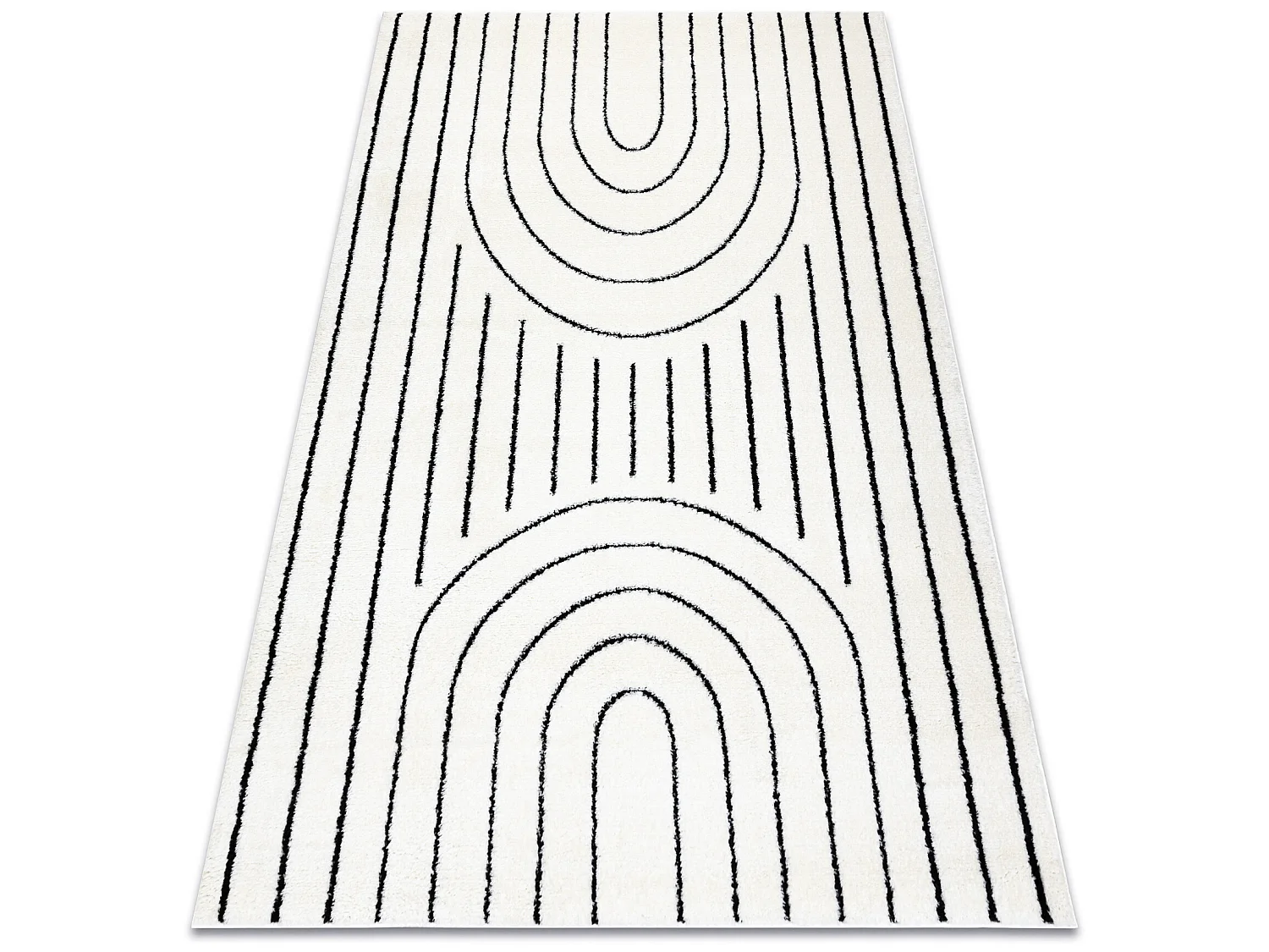 Tapijt modern MODE 8494 geometrisch creme / zwart 240x330 cm