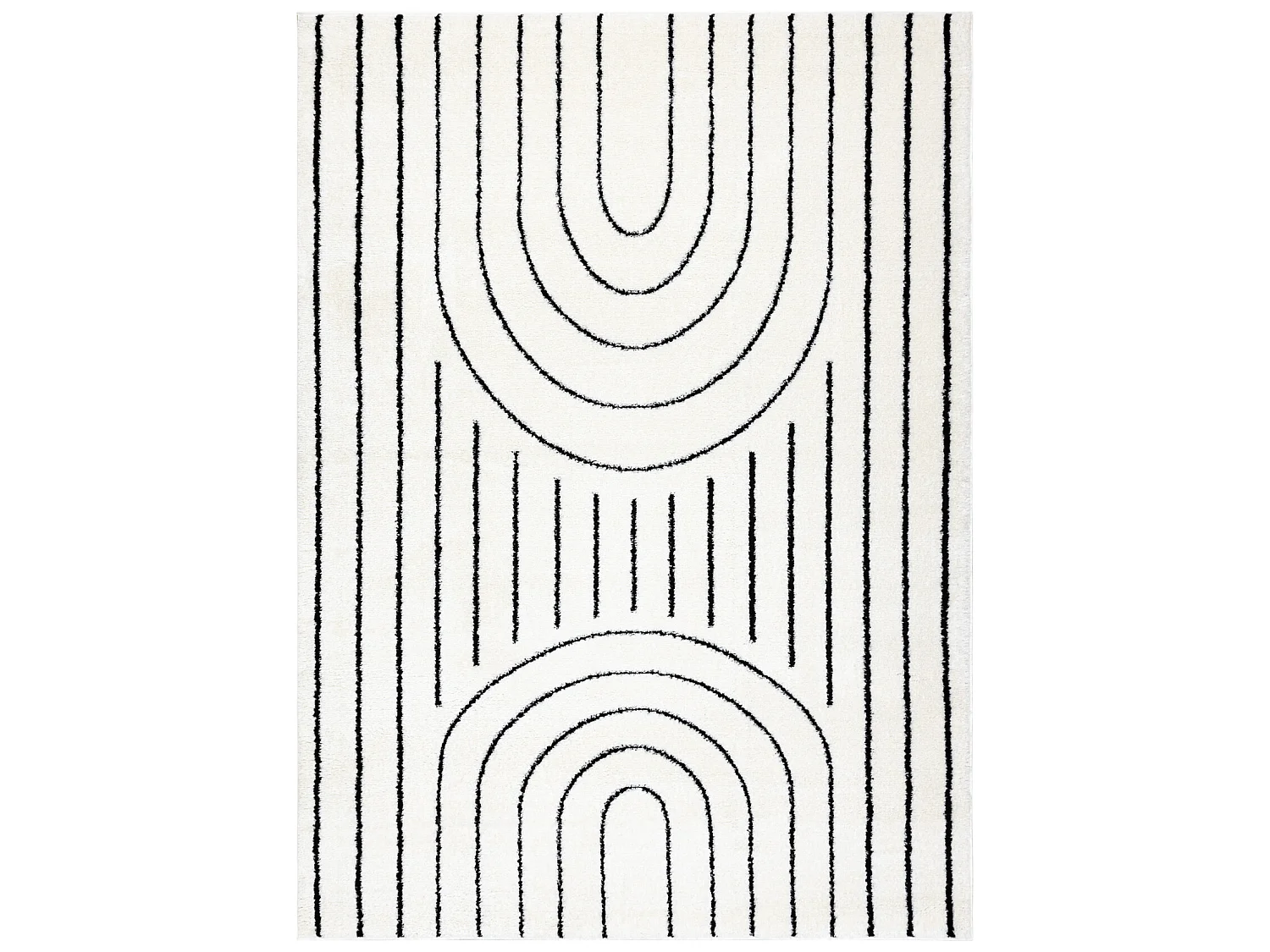 Tapijt modern MODE 8494 geometrisch creme / zwart 240x330 cm