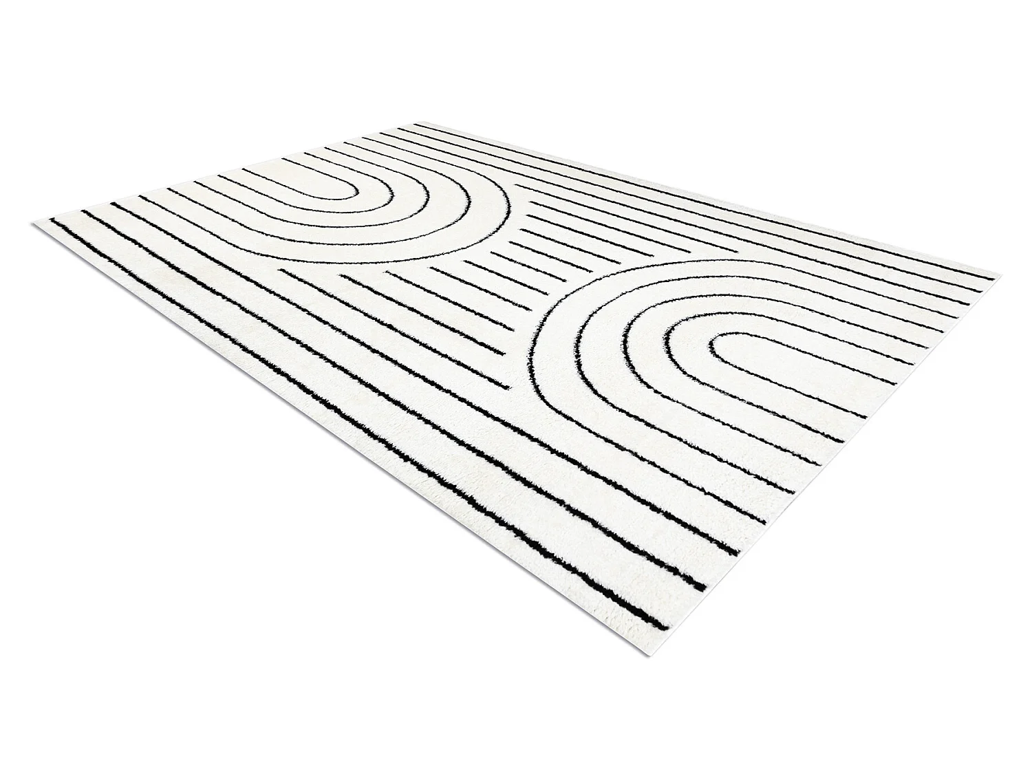 Tapijt modern MODE 8494 geometrisch creme / zwart 240x330 cm