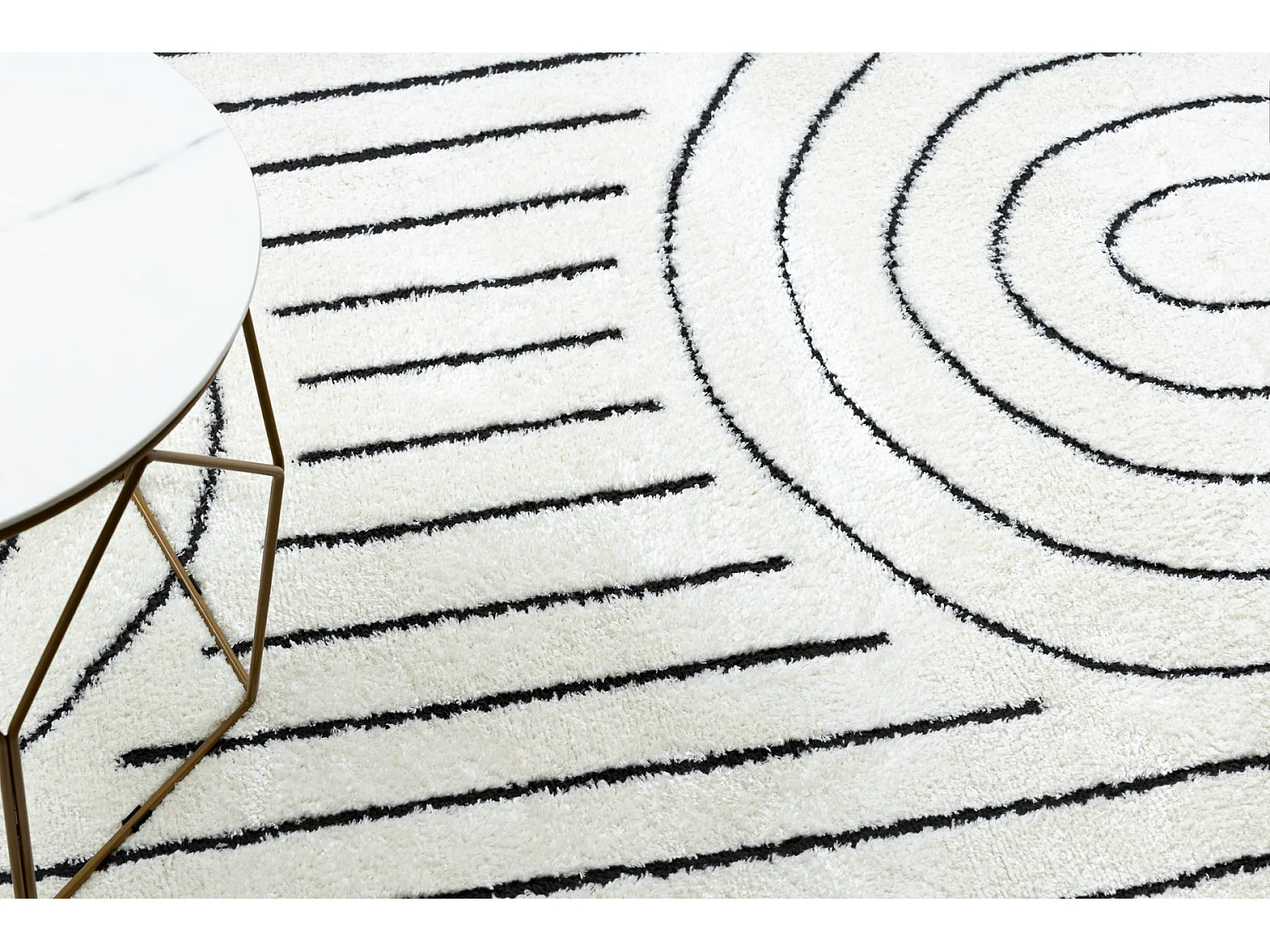 Tapijt modern MODE 8494 geometrisch creme / zwart 240x330 cm