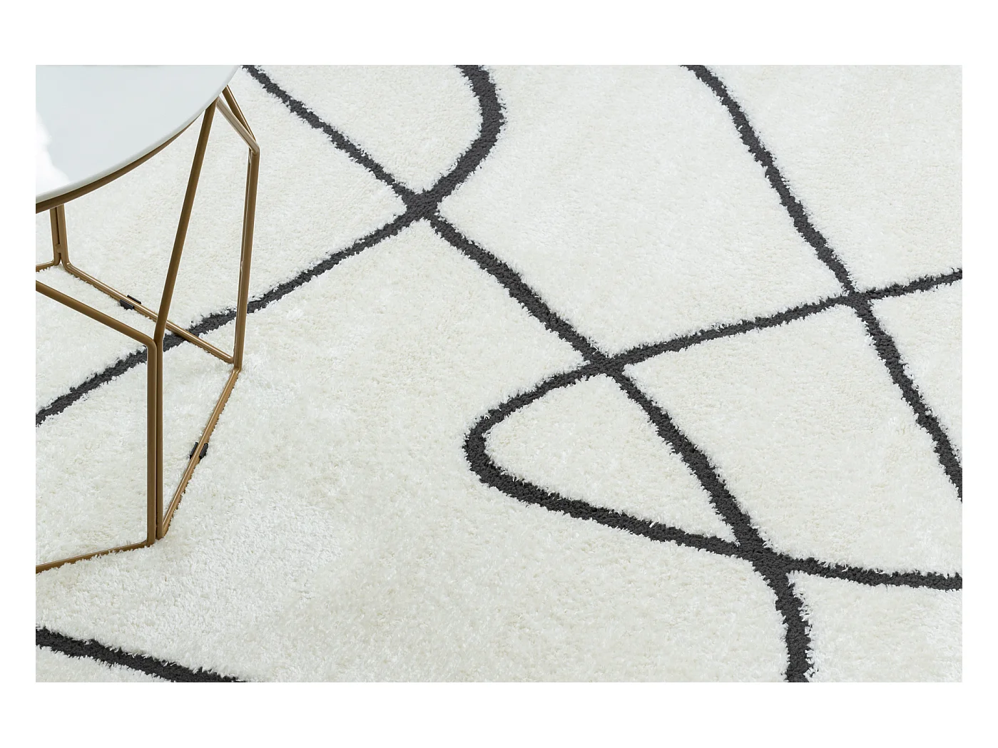 Dywan MODE 8377 abstrakcja krem / czarny 80x150 cm