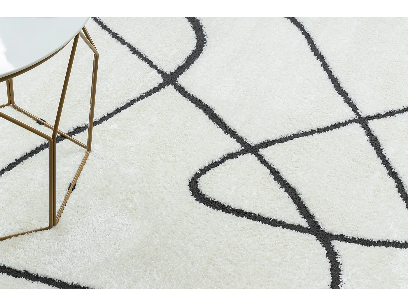 Dywan MODE 8377 abstrakcja krem / czarny 80x150 cm