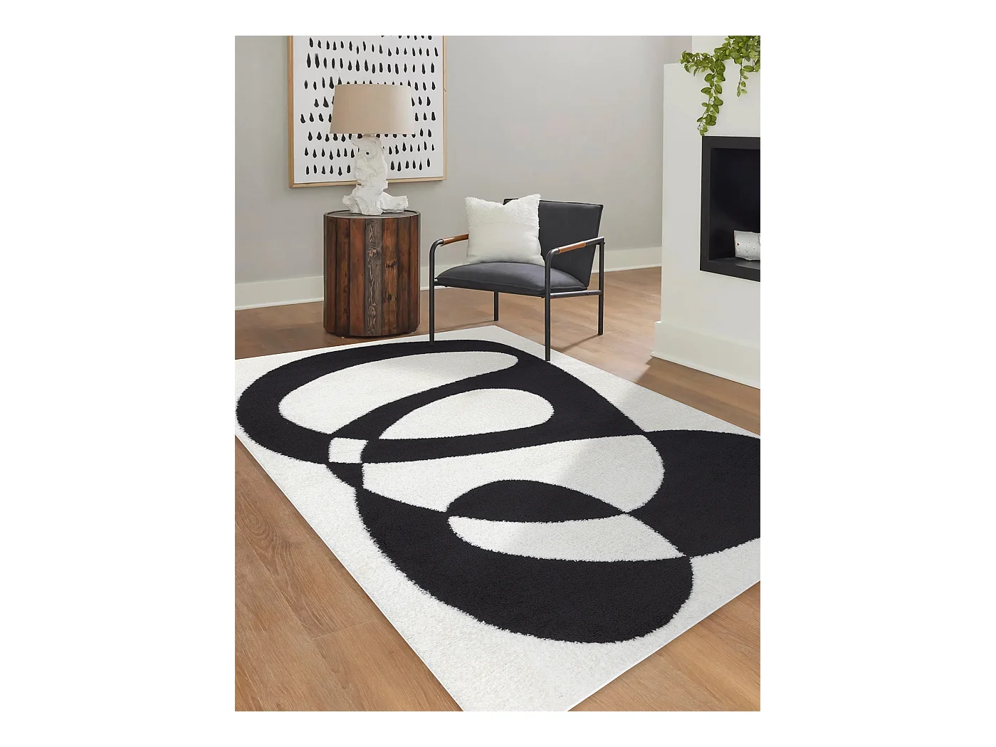 Tapijt modern MODE 8531 abstractie creme / zwart 160x220 cm