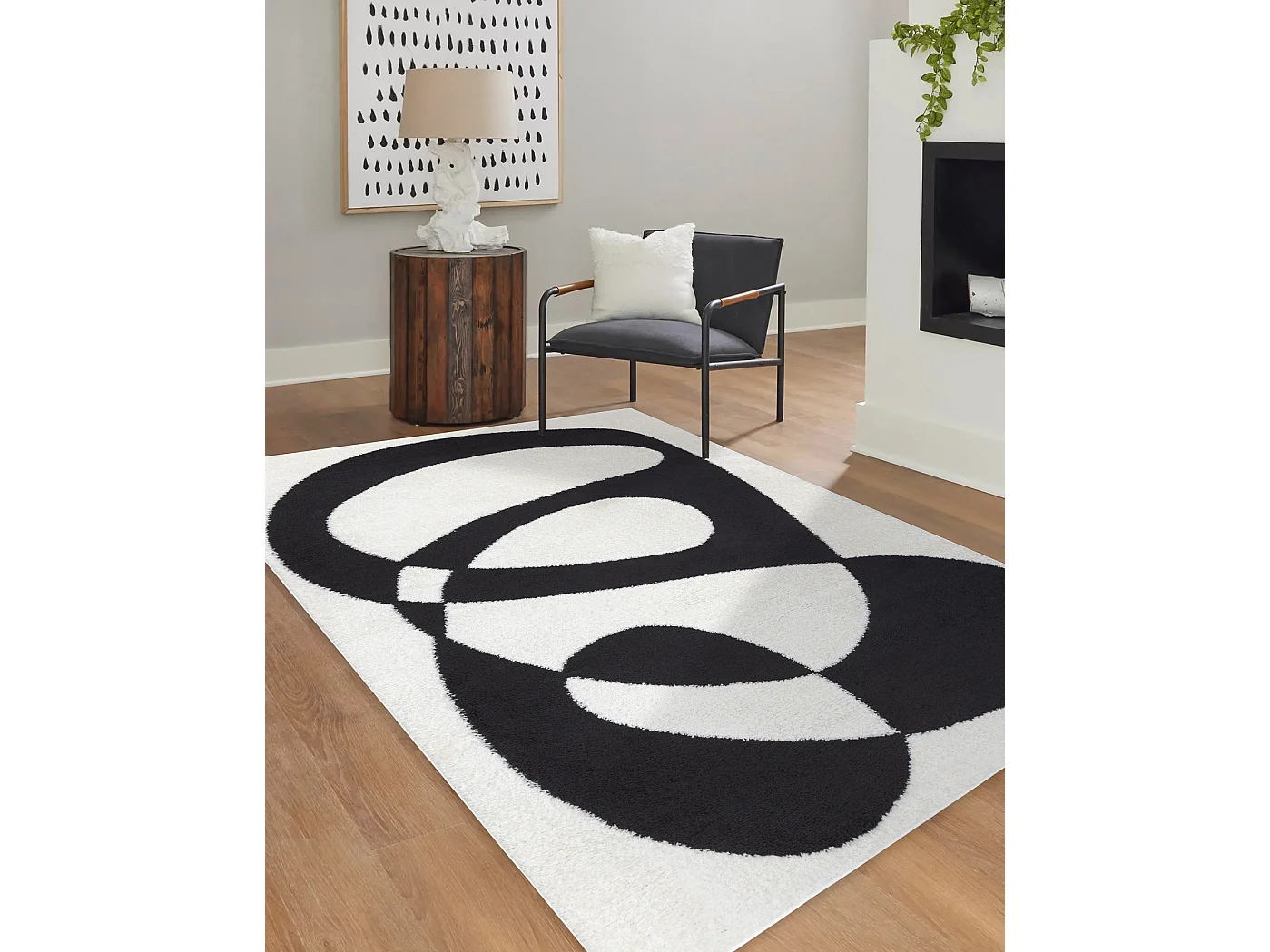 Modern Teppich MODE 8531 Abstraktion creme / schwarz  160x220 cm