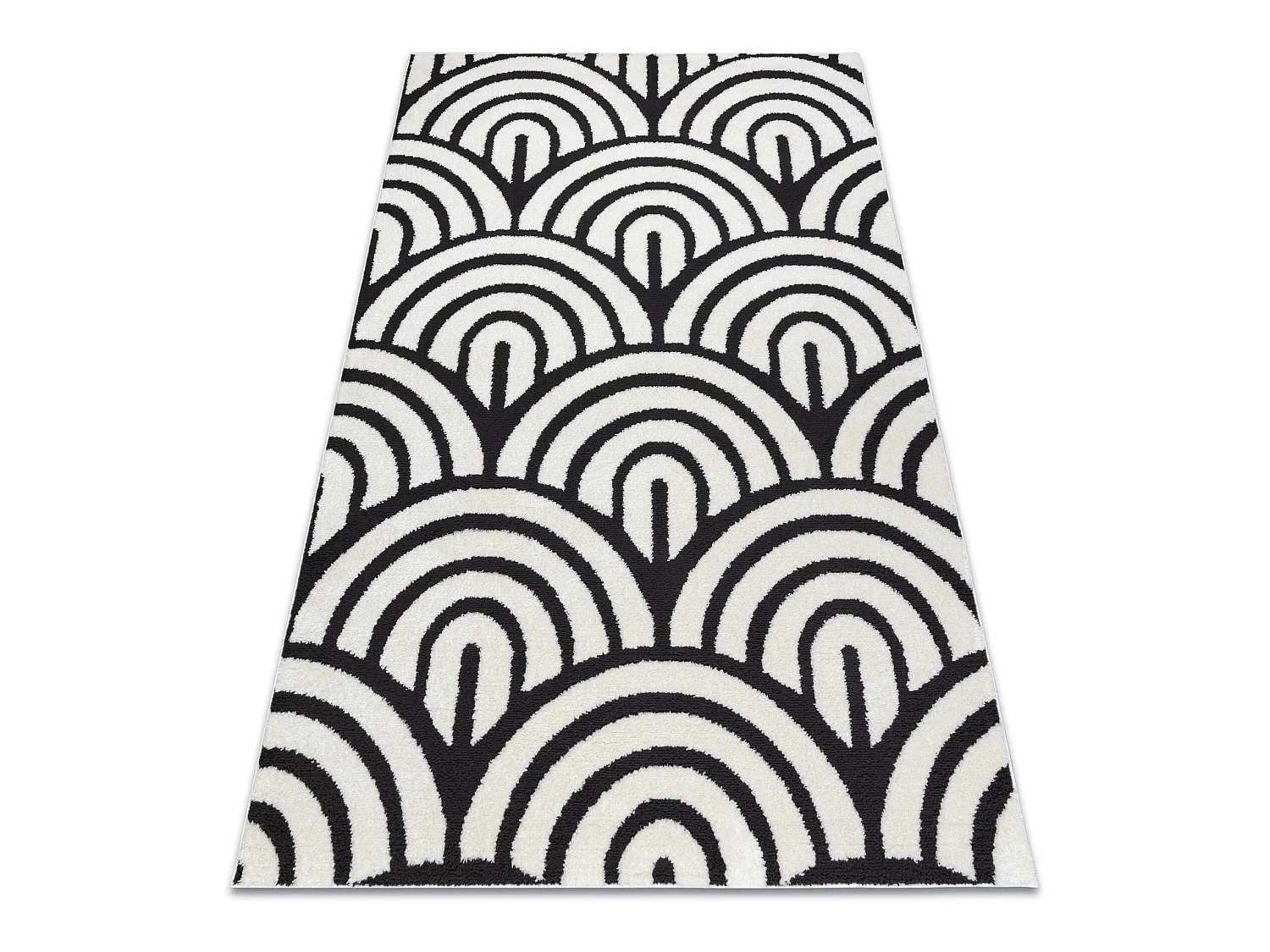 Tapijt modern MODE 8629 schelpen creme / zwart 240x330 cm