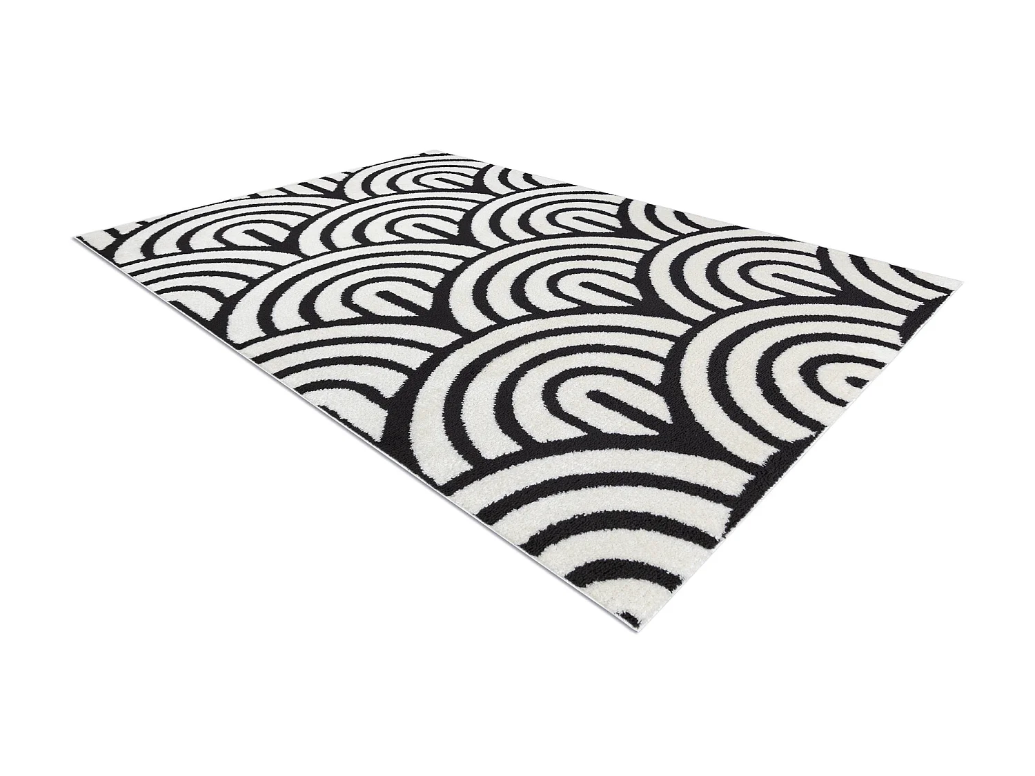 Tapijt modern MODE 8629 schelpen creme / zwart 240x330 cm