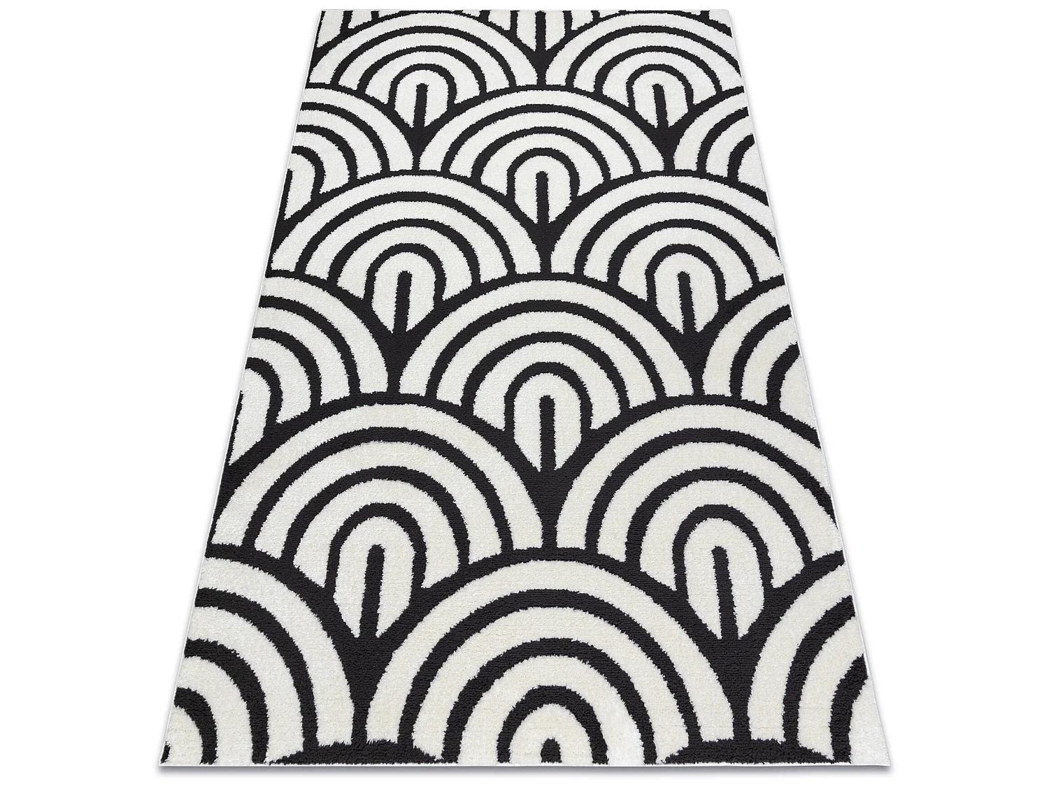 Tapijt modern MODE 8629 schelpen creme / zwart 140x190 cm