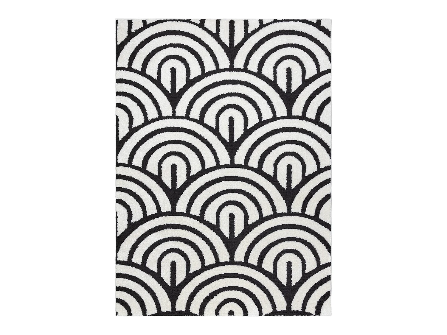 Tapijt modern MODE 8629 schelpen creme / zwart 140x190 cm