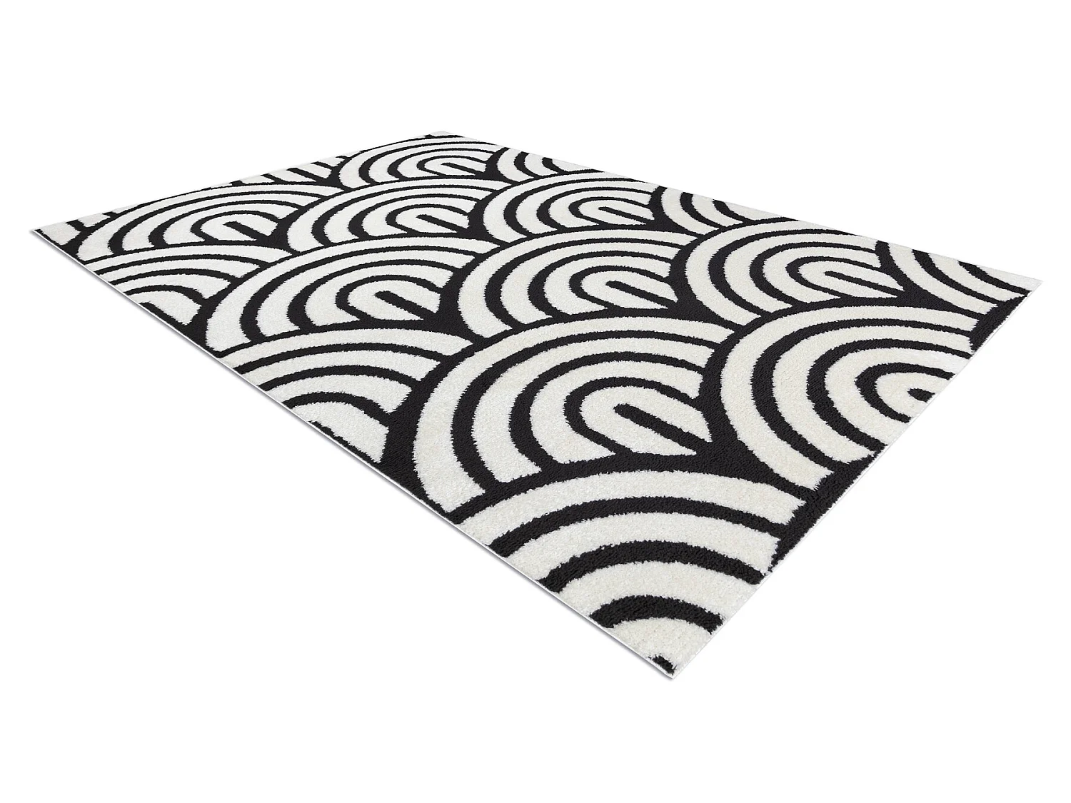 Tapijt modern MODE 8629 schelpen creme / zwart 140x190 cm