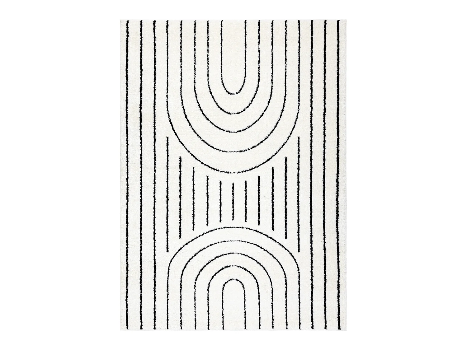 Tapijt modern MODE 8494 geometrisch creme / zwart 140x190 cm