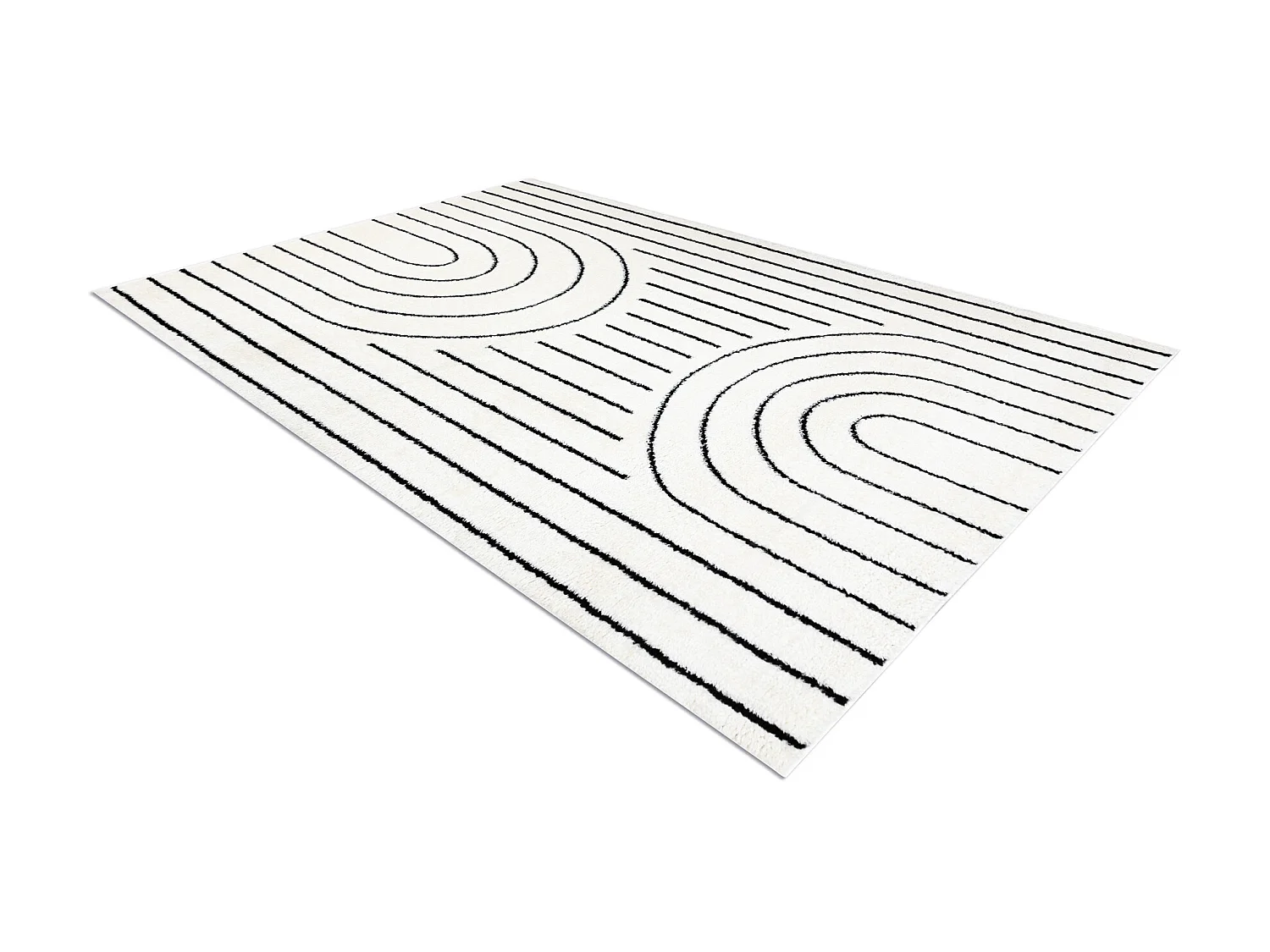 Tapijt modern MODE 8494 geometrisch creme / zwart 140x190 cm