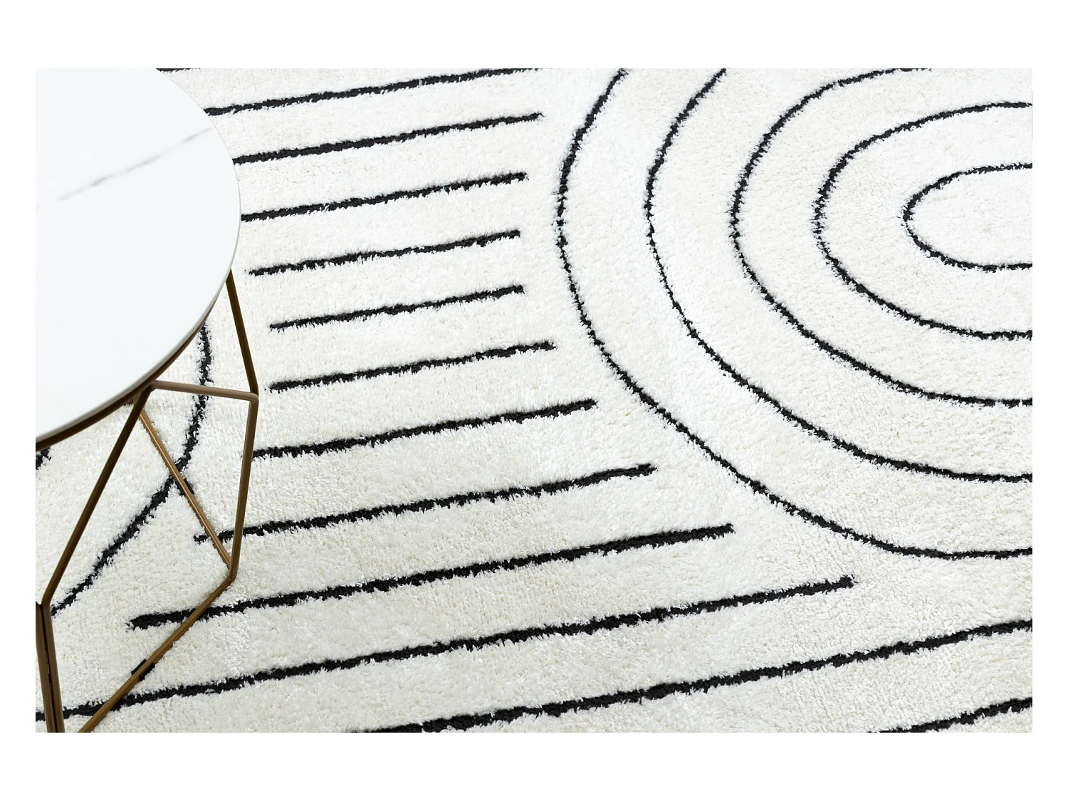 Tapijt modern MODE 8494 geometrisch creme / zwart 140x190 cm