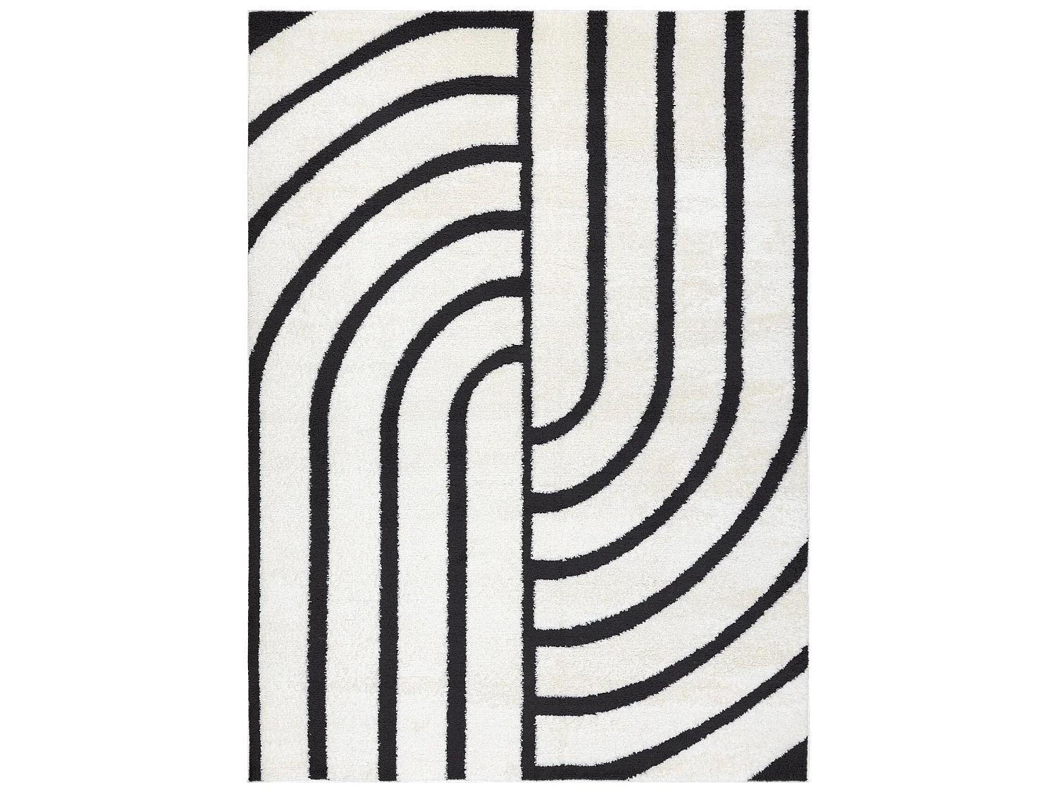 Tapis moderne MODE 8631 géométrique crème / noir 140x190 cm