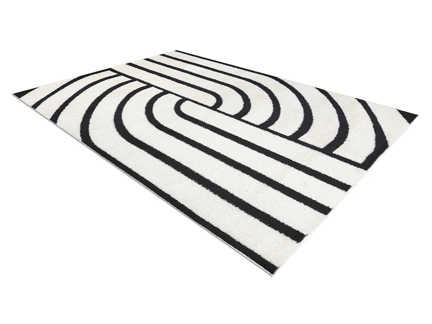 Tapis moderne MODE 8631 géométrique crème / noir 140x190 cm