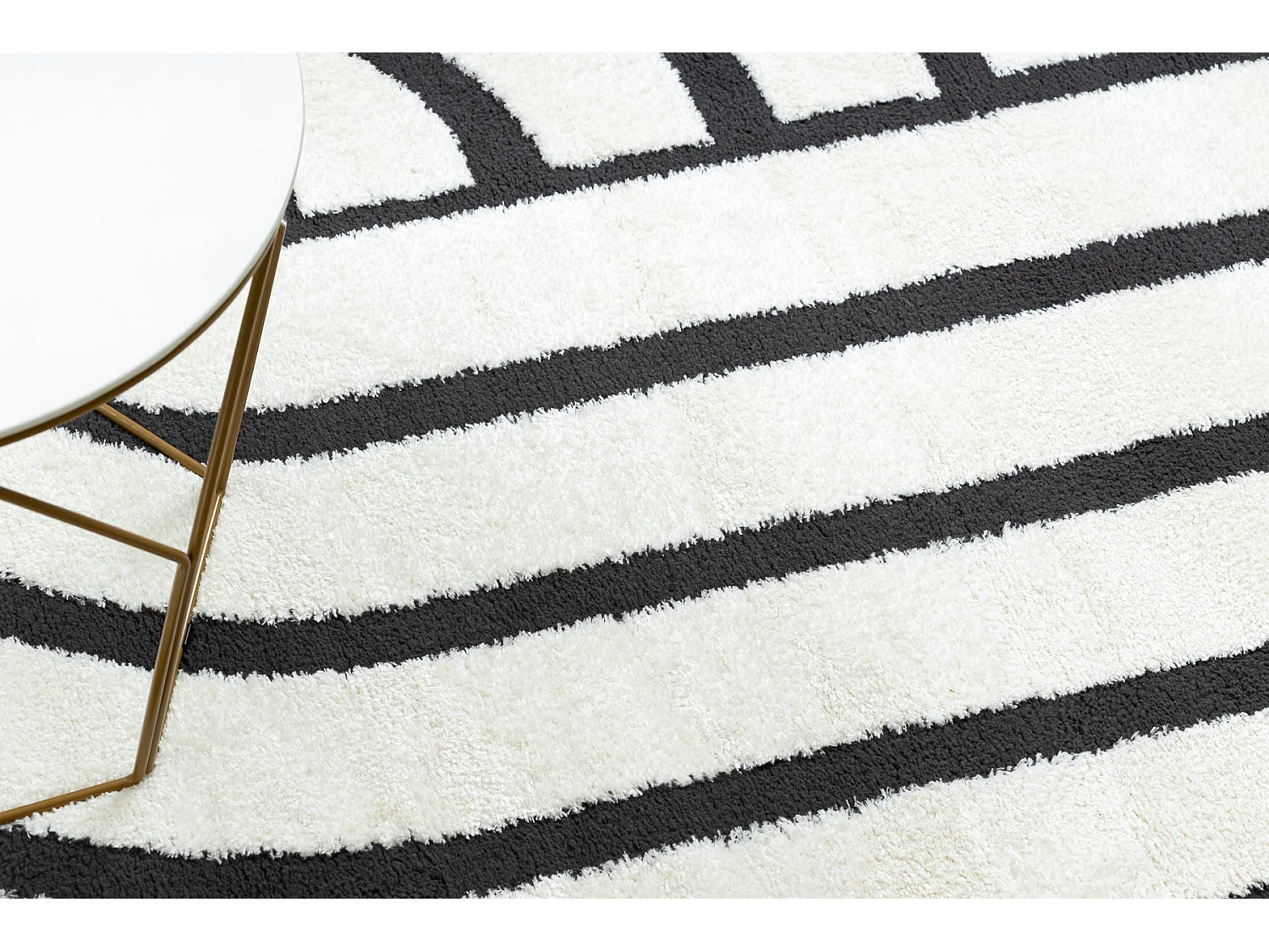 Tapis moderne MODE 8631 géométrique crème / noir 140x190 cm